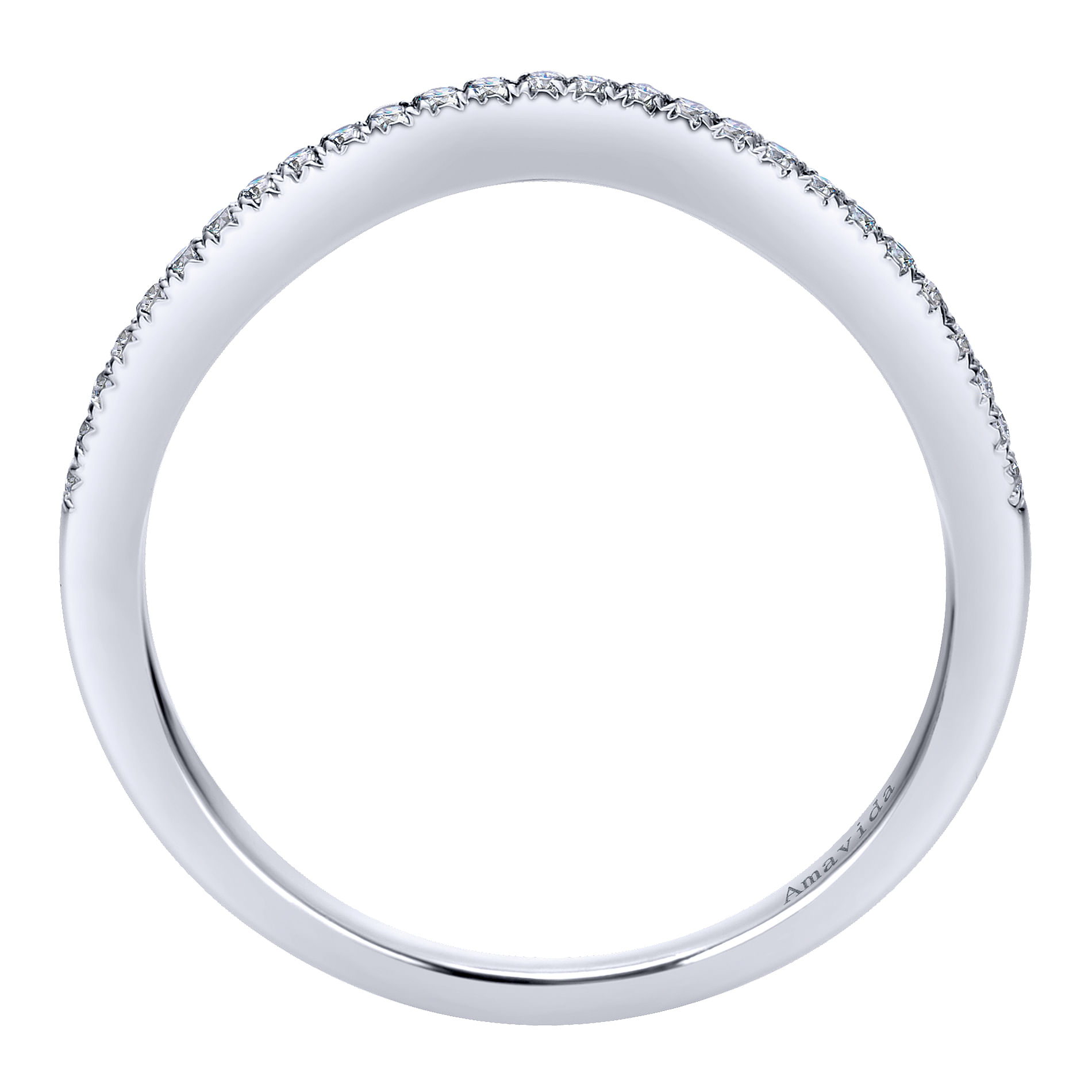 18k White Gold Diamond Curved Wedding Band angle 2 18k White Gold Diamond Curved Wedding Band angle 2