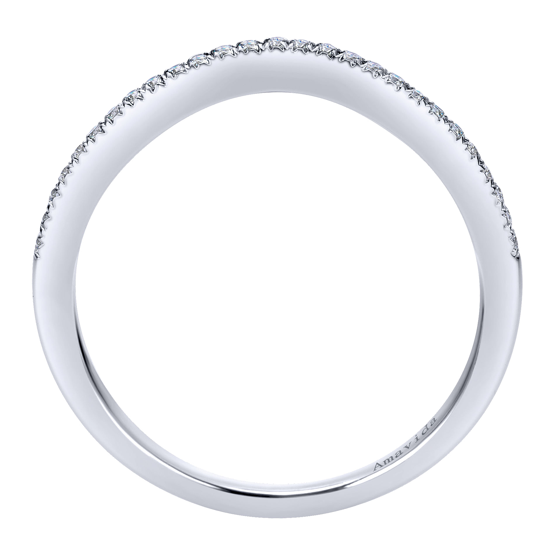 18k White Gold Diamond Curved Wedding Band angle 2 18k White Gold Diamond Curved Wedding Band angle 2