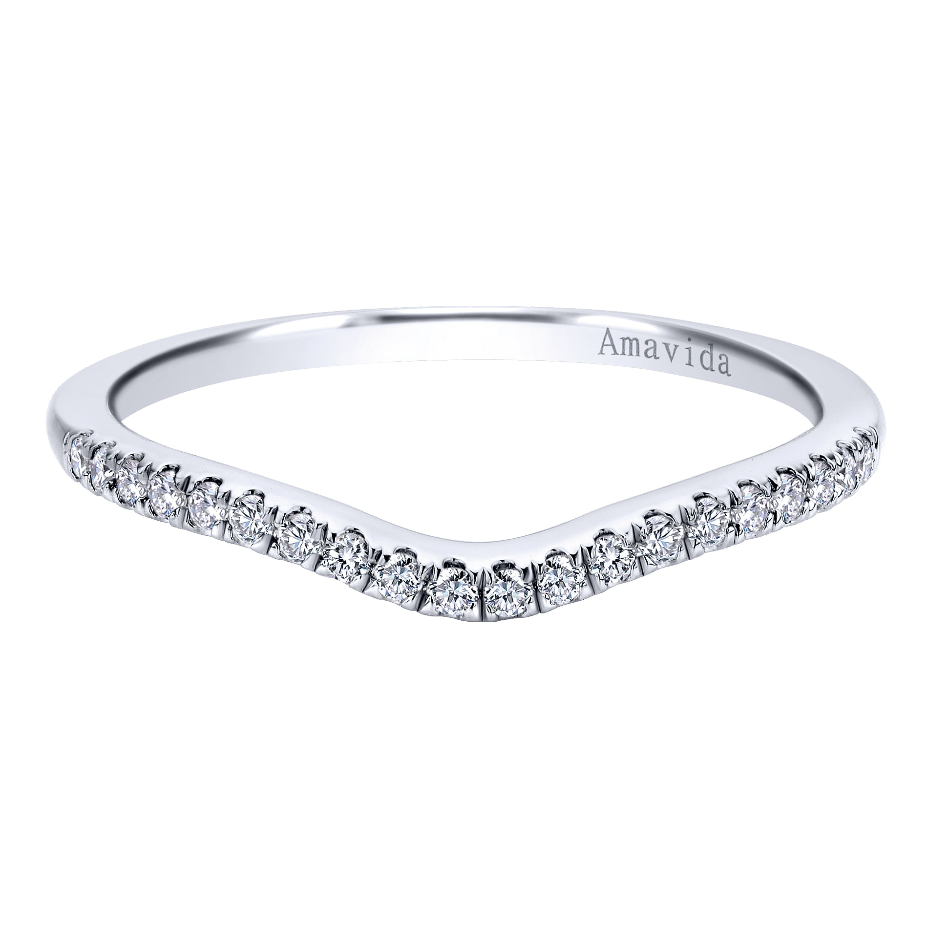 18k White Gold Diamond Curved 18k White Gold Diamond Curved
