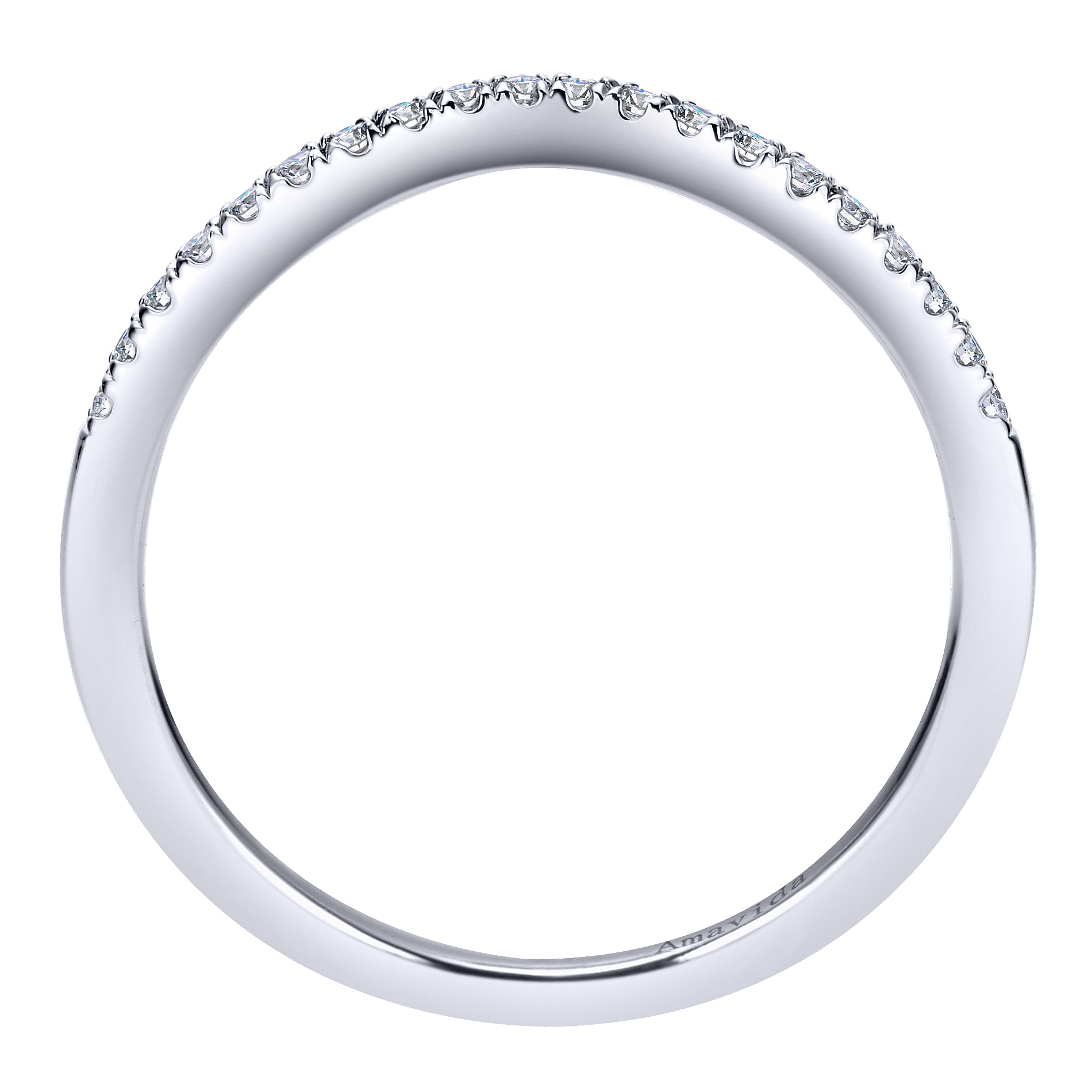 18k White Gold Diamond Curved Wedding Band angle 2 18k White Gold Diamond Curved Wedding Band angle 2