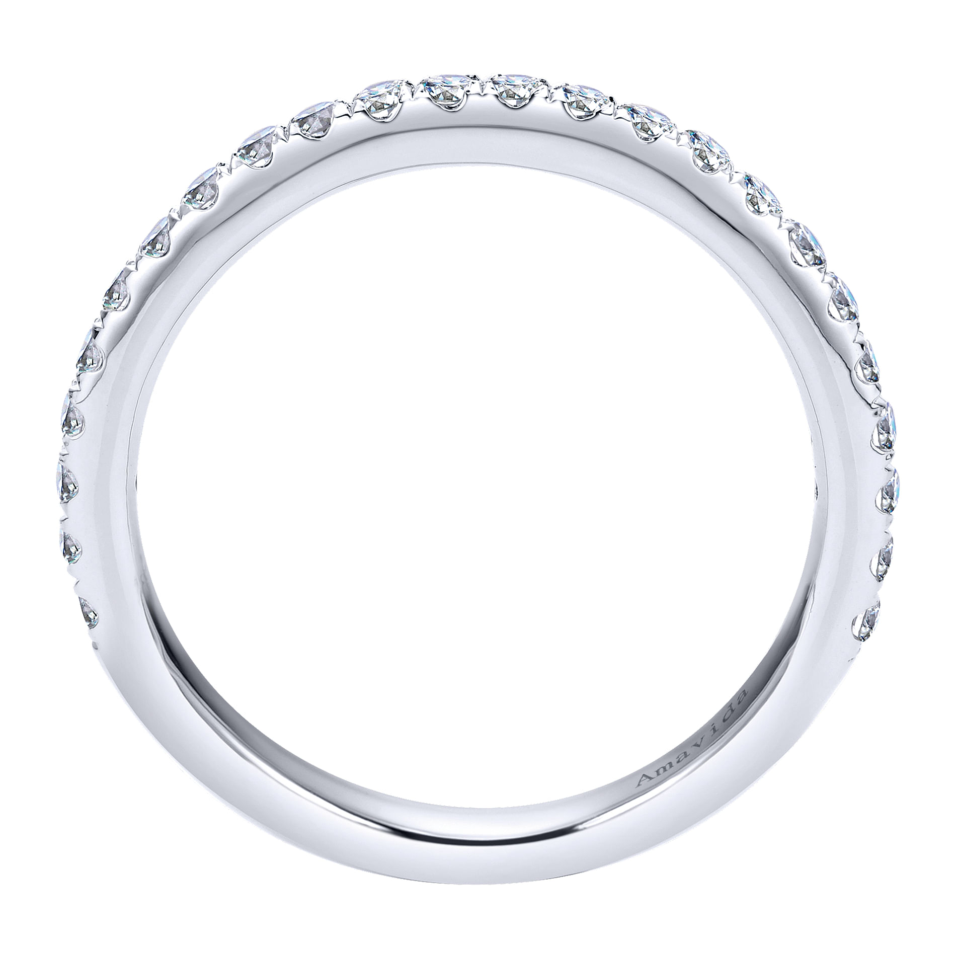 18k White Gold Diamond Curved Wedding Band angle 2 18k White Gold Diamond Curved Wedding Band angle 2