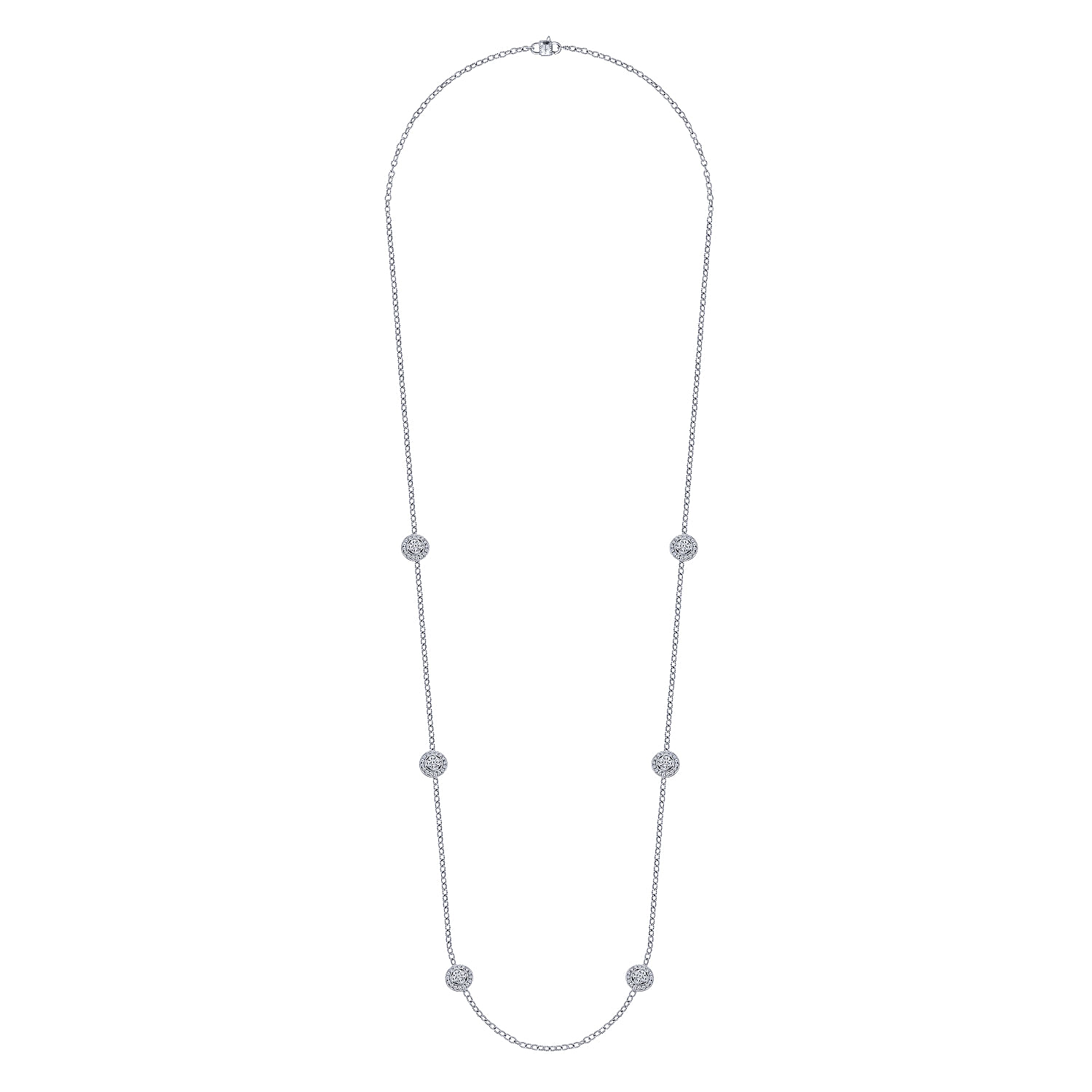 18k White Gold Diamond Diamond By The Yard Necklace angle 2 18k White Gold Diamond Diamond By The Yard Necklace angle 2