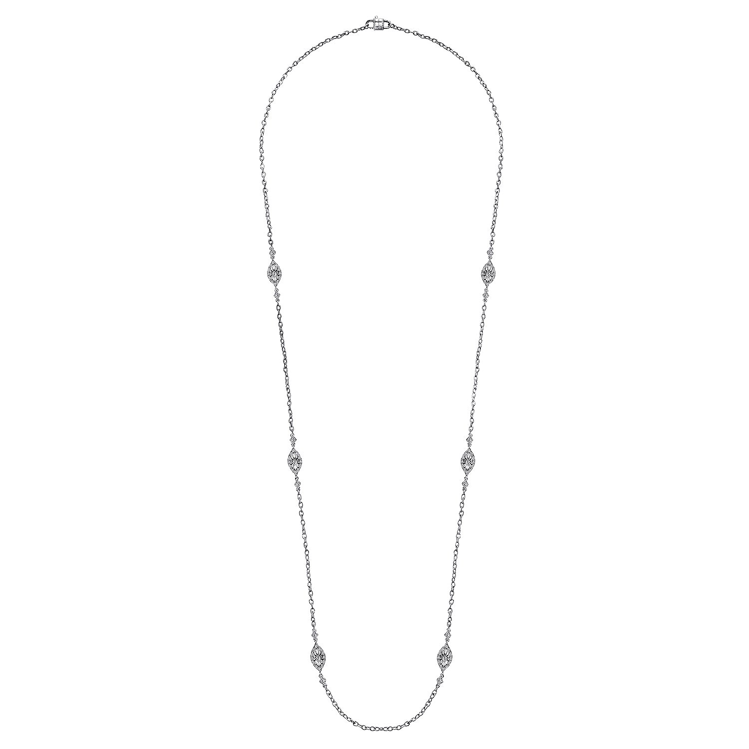 18k White Gold Diamond Diamond By The Yard Necklace angle 2 18k White Gold Diamond Diamond By The Yard Necklace angle 2
