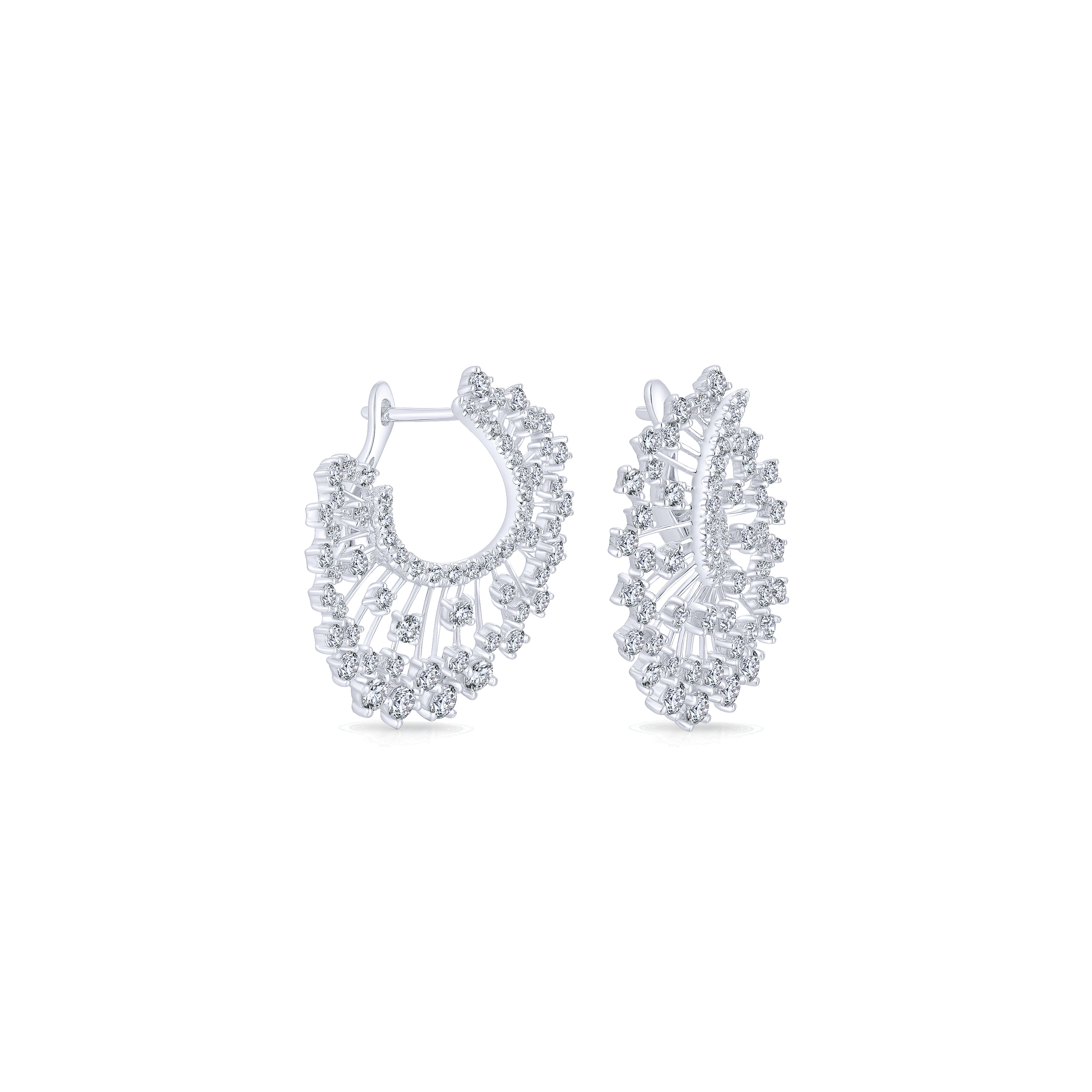18k White Gold Diamond Drop Earrings angle 2 18k White Gold Diamond Drop Earrings angle 2
