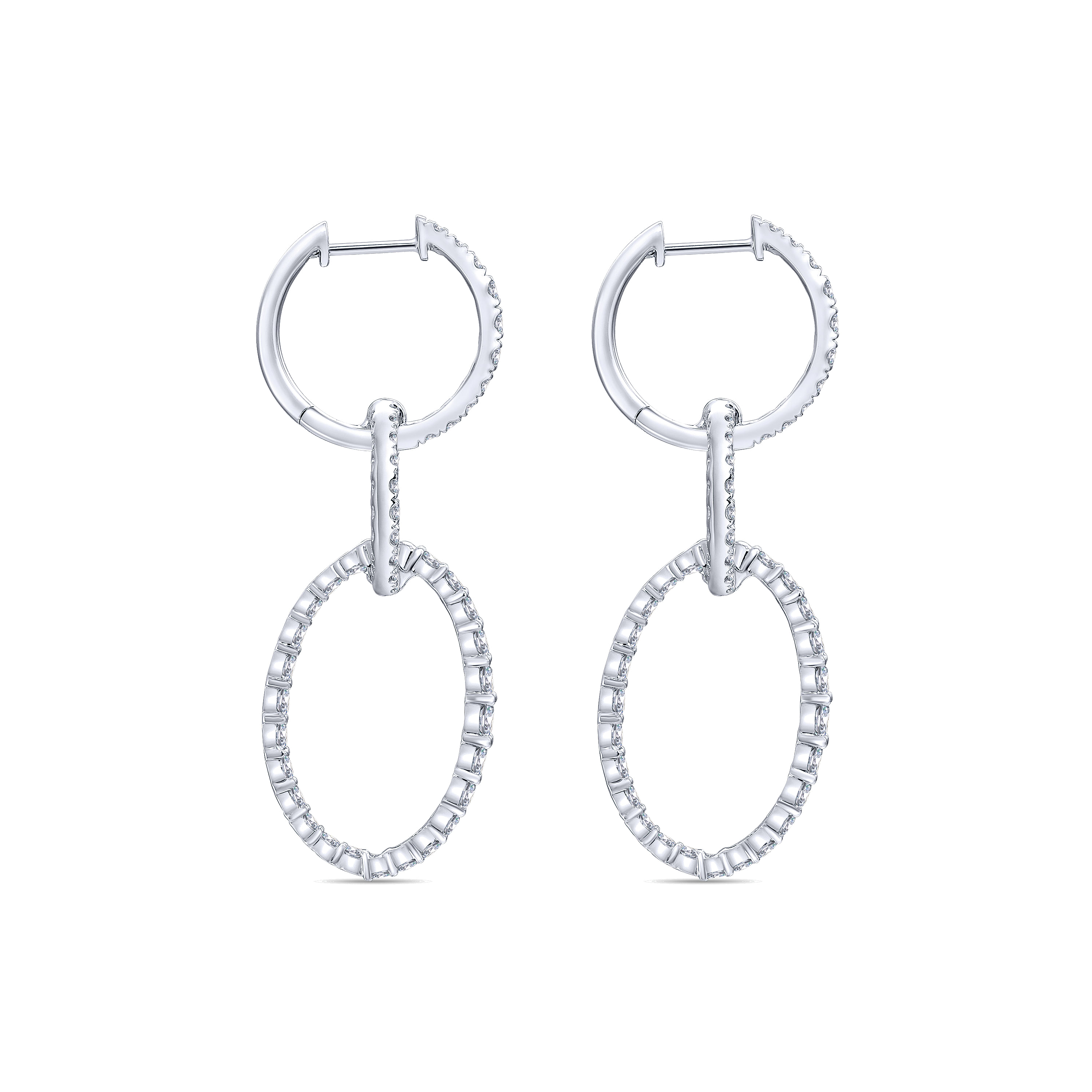 18k White Gold Diamond Drop Earrings angle 2 18k White Gold Diamond Drop Earrings angle 2