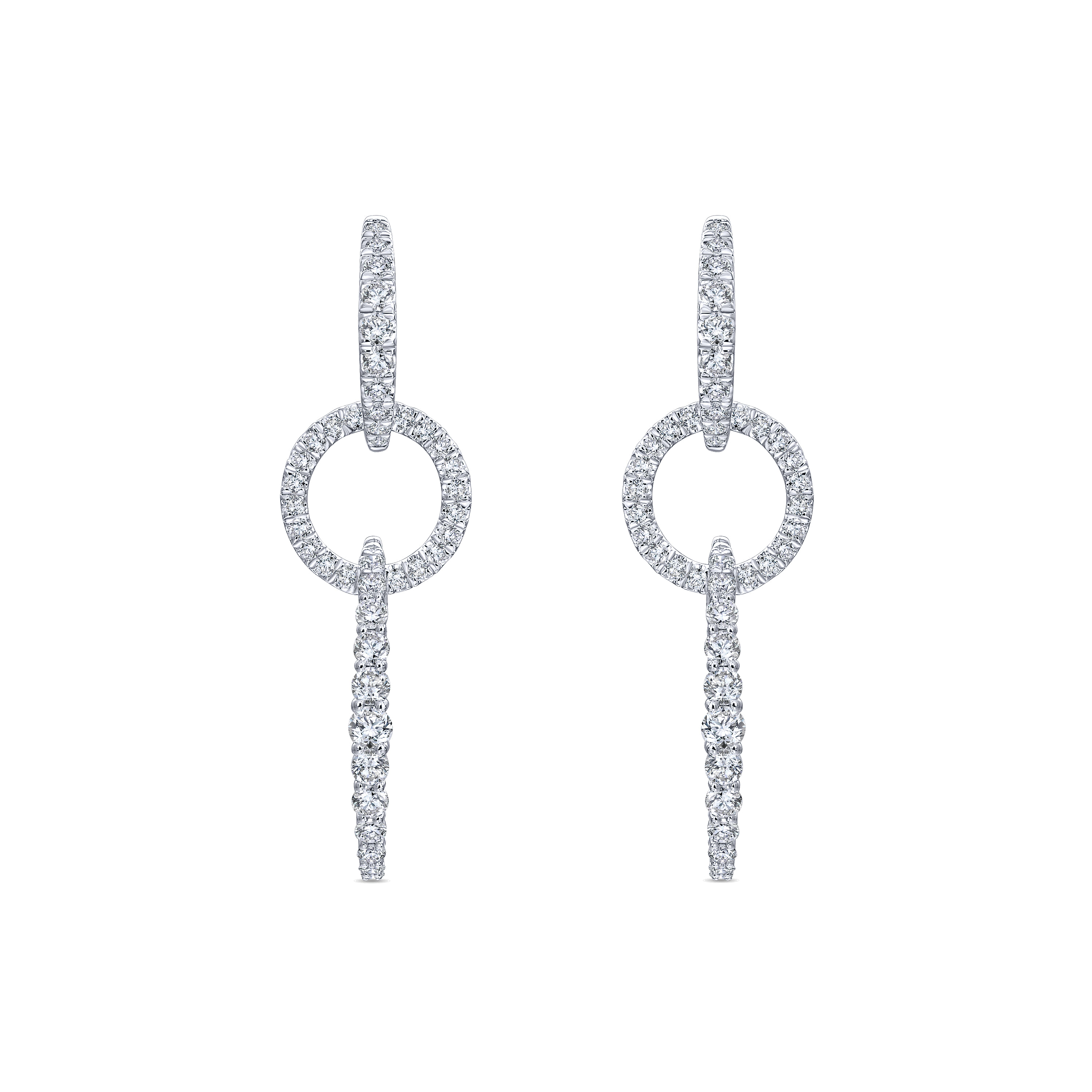 18k White Gold Diamond Drop Earrings angle 3 18k White Gold Diamond Drop Earrings angle 3