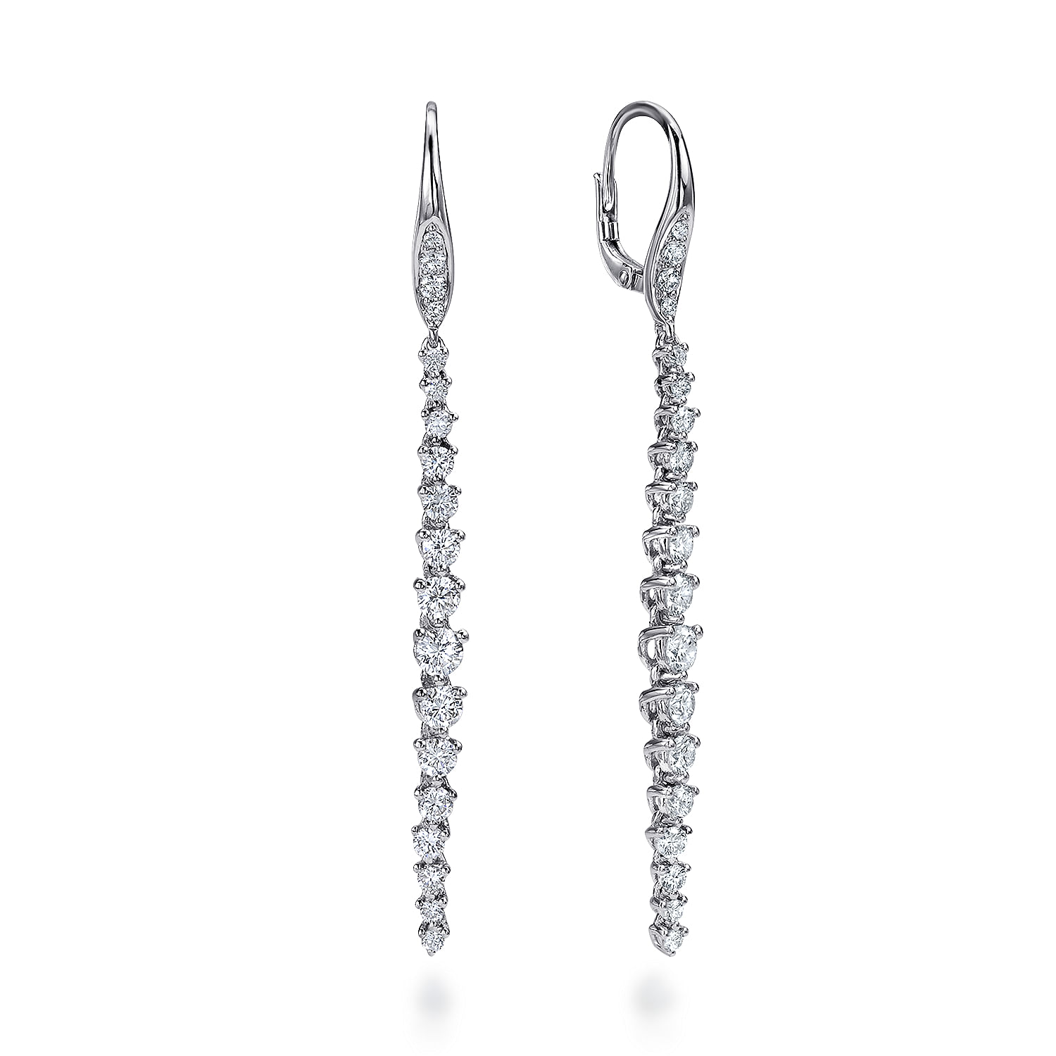 18k White Gold Diamond Elongated Drop 18k White Gold Diamond Elongated Drop