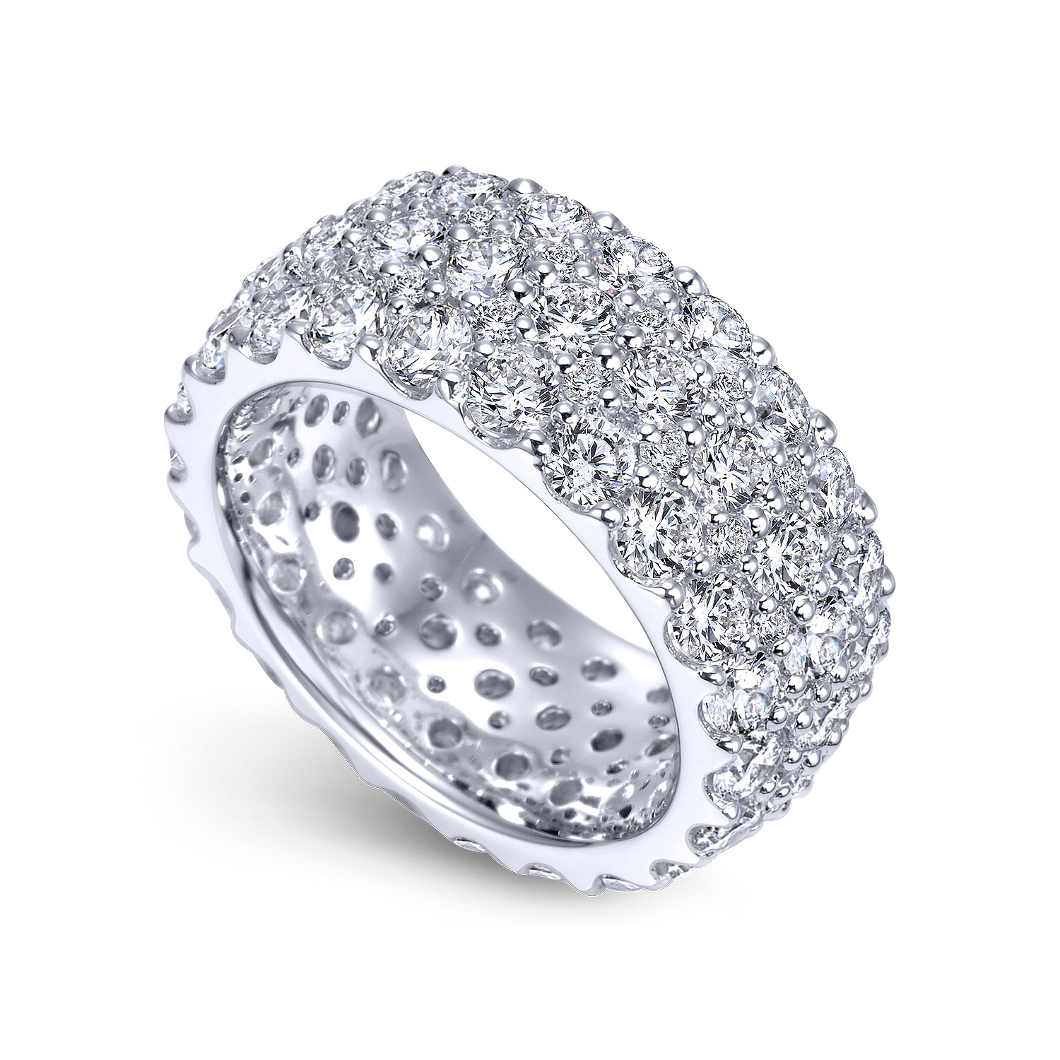 18k White Gold Diamond Eternity Band Anniversary Band angle 3 18k White Gold Diamond Eternity Band Anniversary Band angle 3