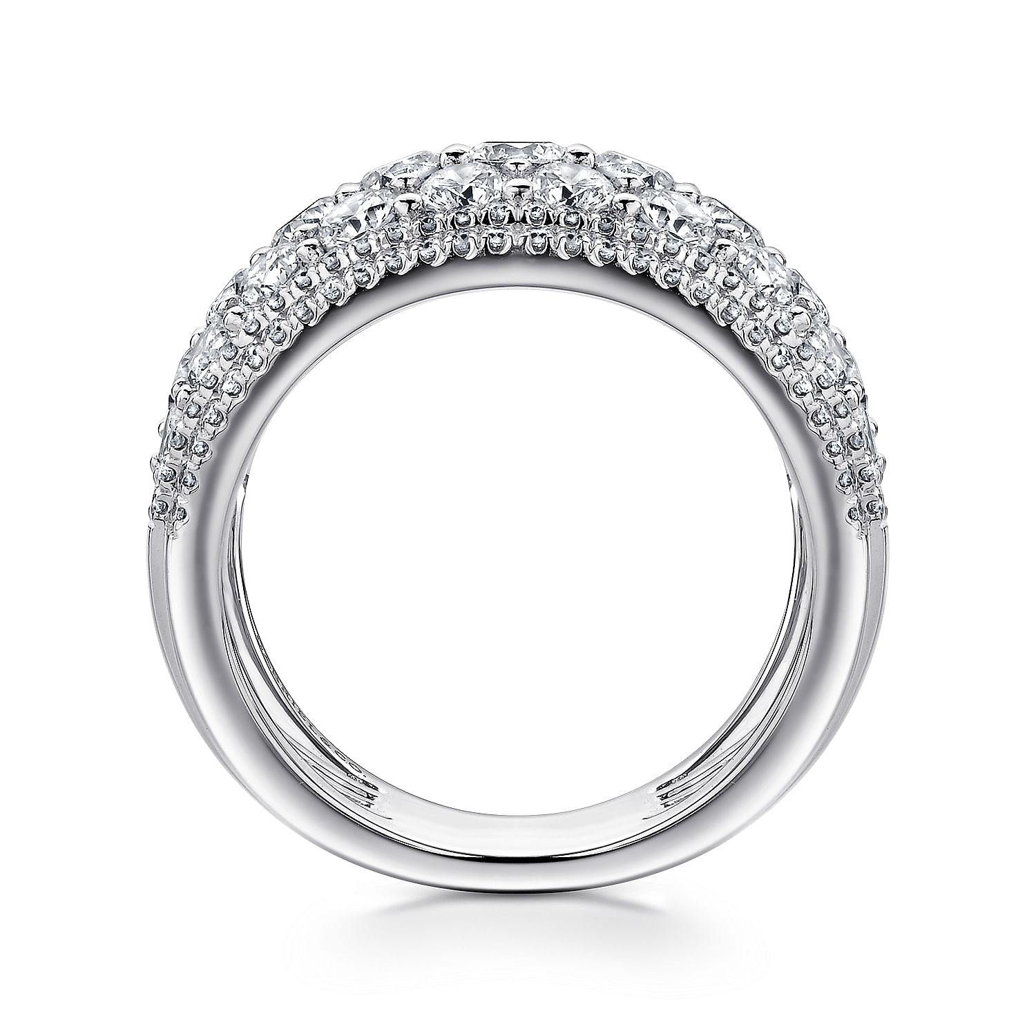 18k White Gold Diamond Fancy Anniversary Band angle 2 18k White Gold Diamond Fancy Anniversary Band angle 2