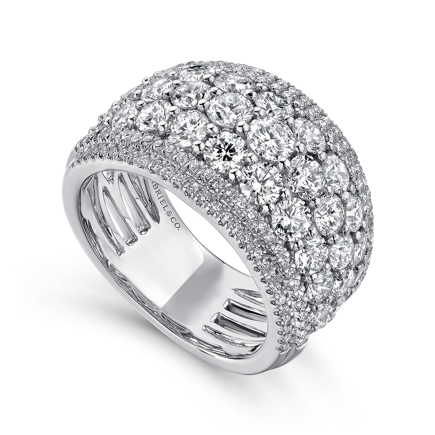 18k White Gold Diamond Fancy Anniversary Band angle 3 18k White Gold Diamond Fancy Anniversary Band angle 3