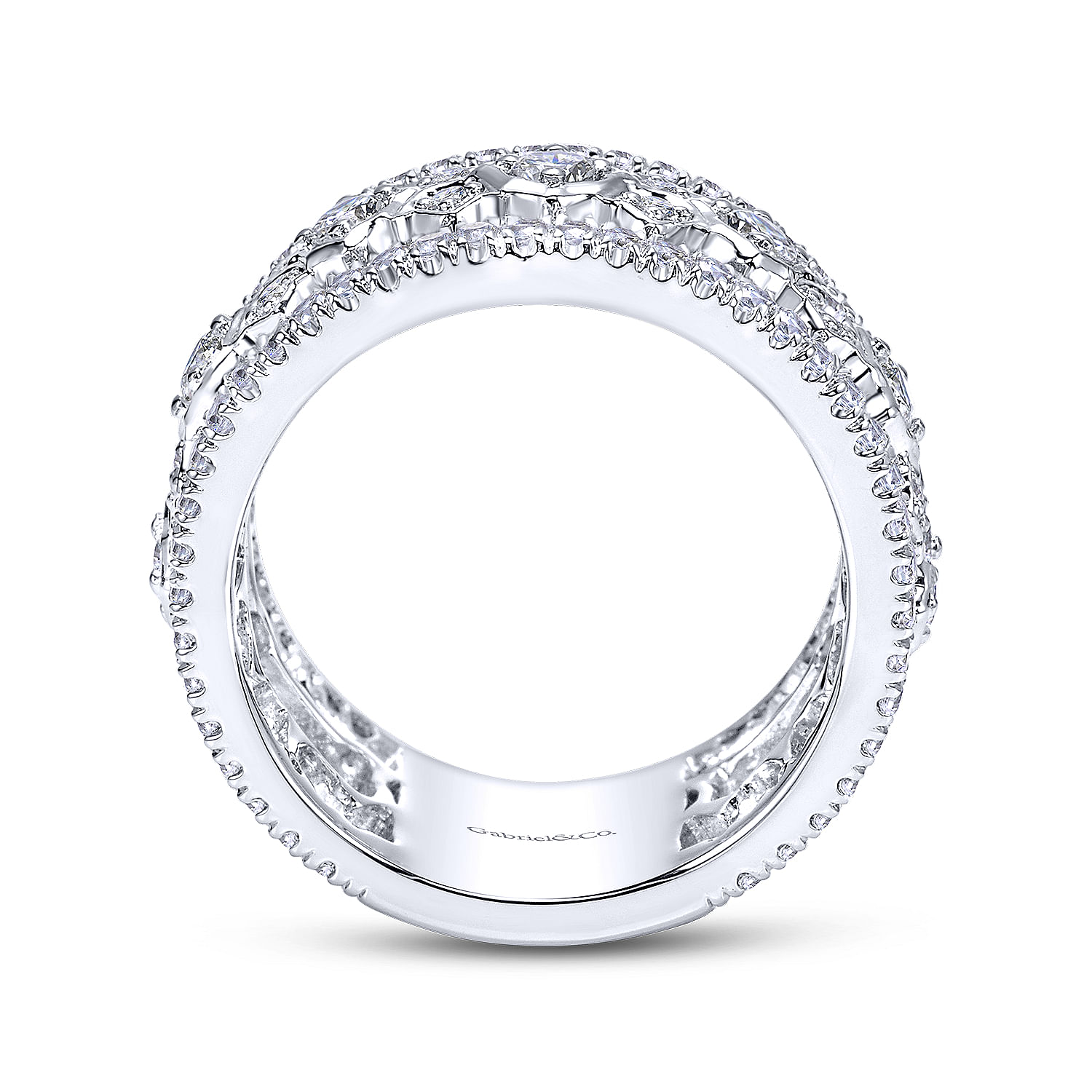 18k White Gold Diamond Fancy Anniversary Band angle 2 18k White Gold Diamond Fancy Anniversary Band angle 2