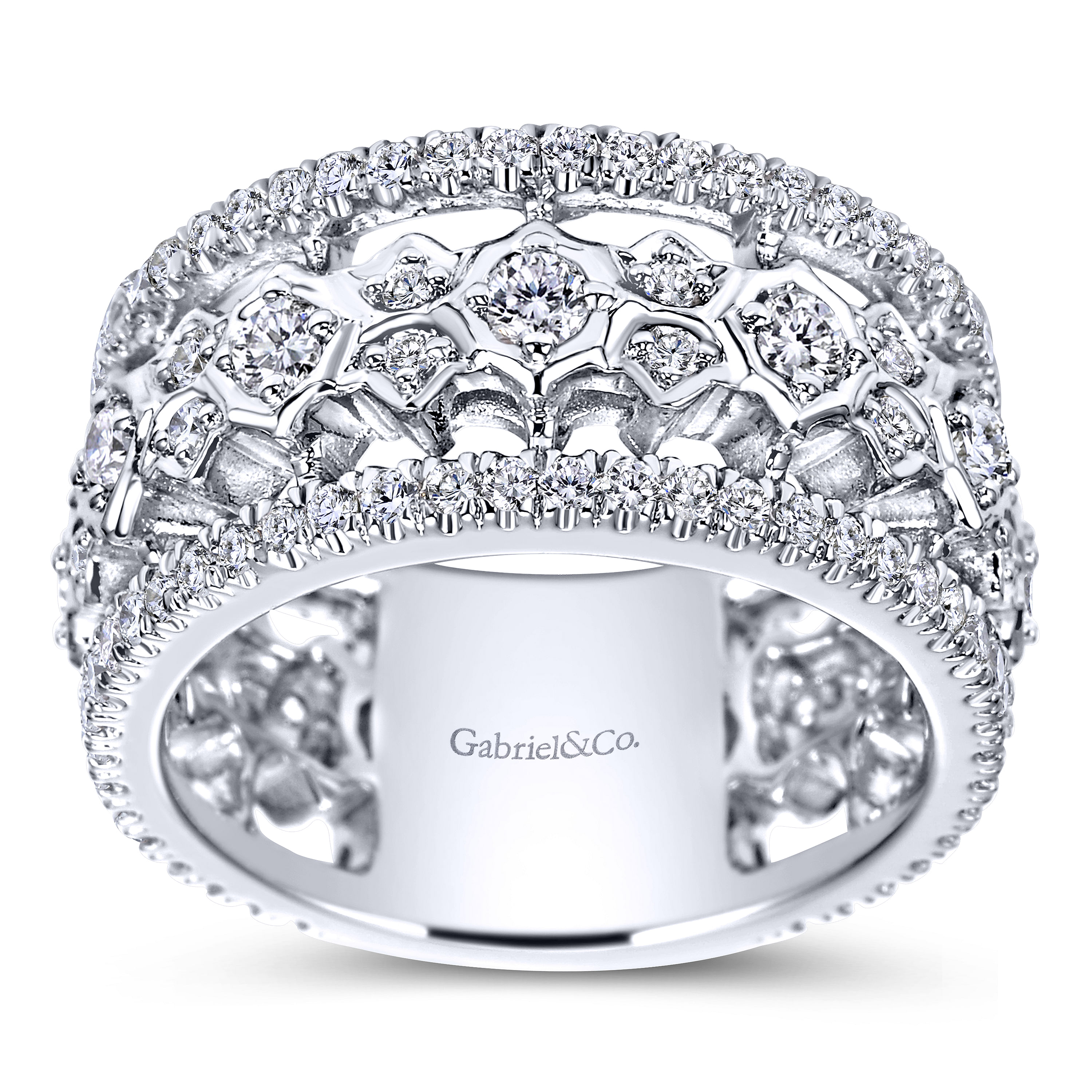18k White Gold Diamond Fancy Anniversary Band angle 5 18k White Gold Diamond Fancy Anniversary Band angle 5