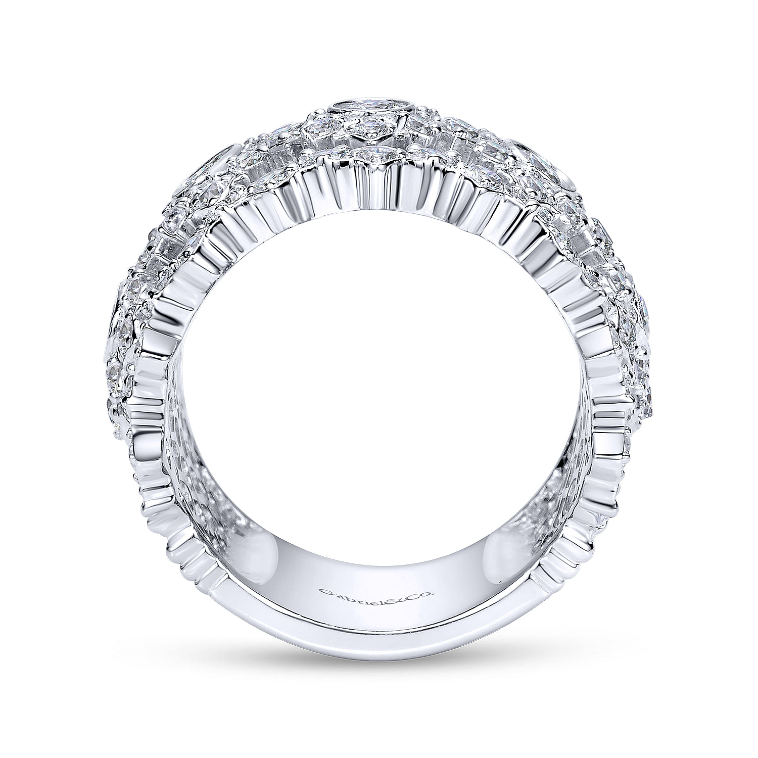18k White Gold Diamond Fancy Anniversary Band angle 2 18k White Gold Diamond Fancy Anniversary Band angle 2