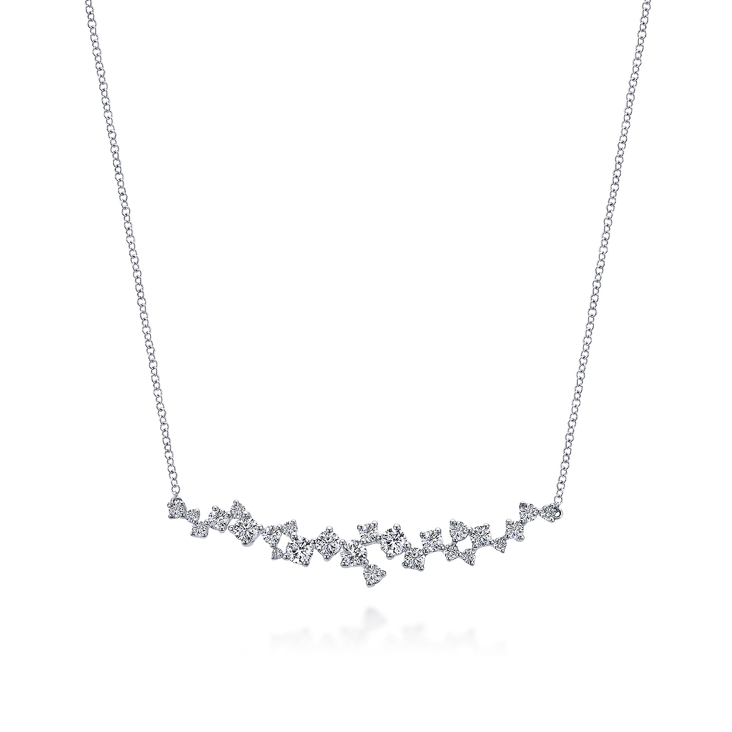 18k White Gold Diamond Fashion Freeform Pave Pendant 18k White Gold Diamond Fashion Freeform Pave Pendant