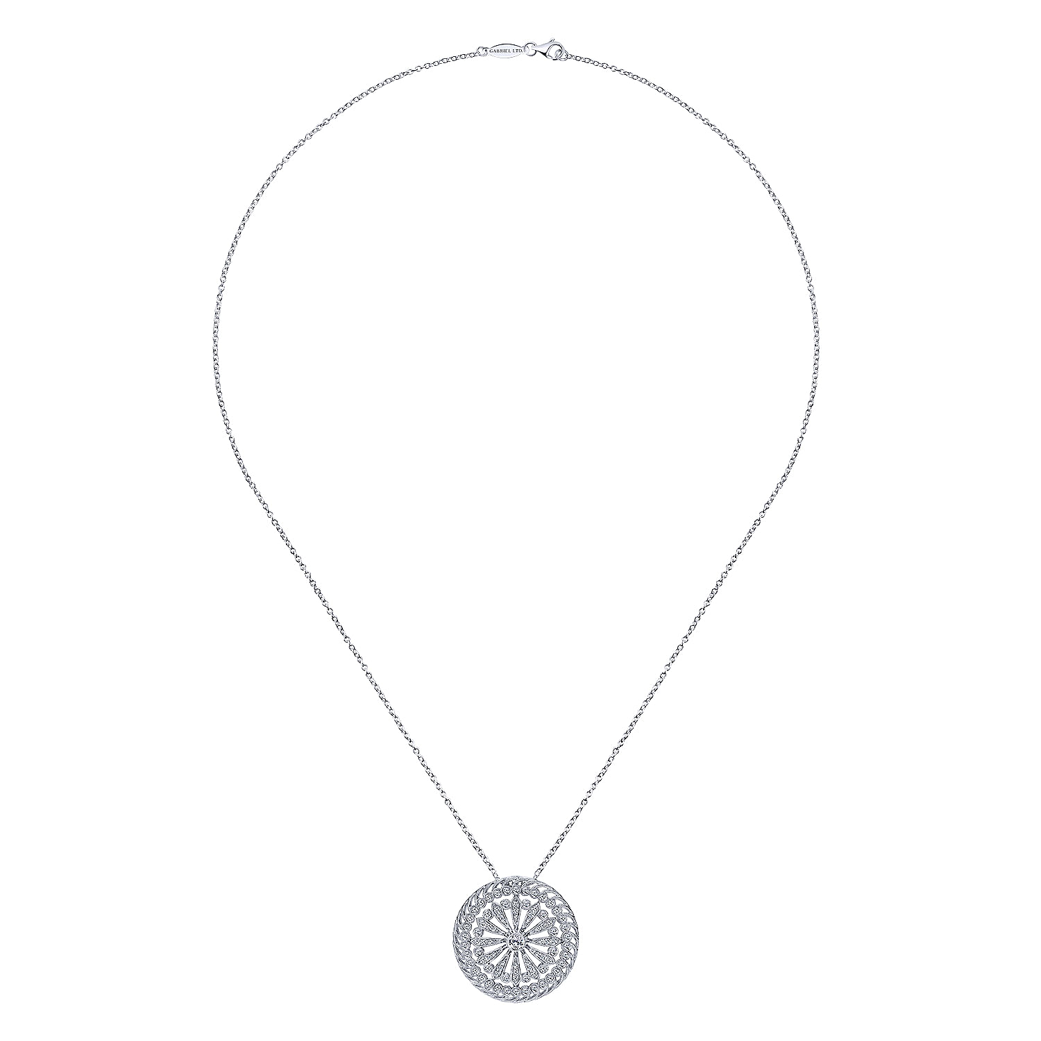 18k White Gold Diamond Fashion Necklace angle 2 18k White Gold Diamond Fashion Necklace angle 2