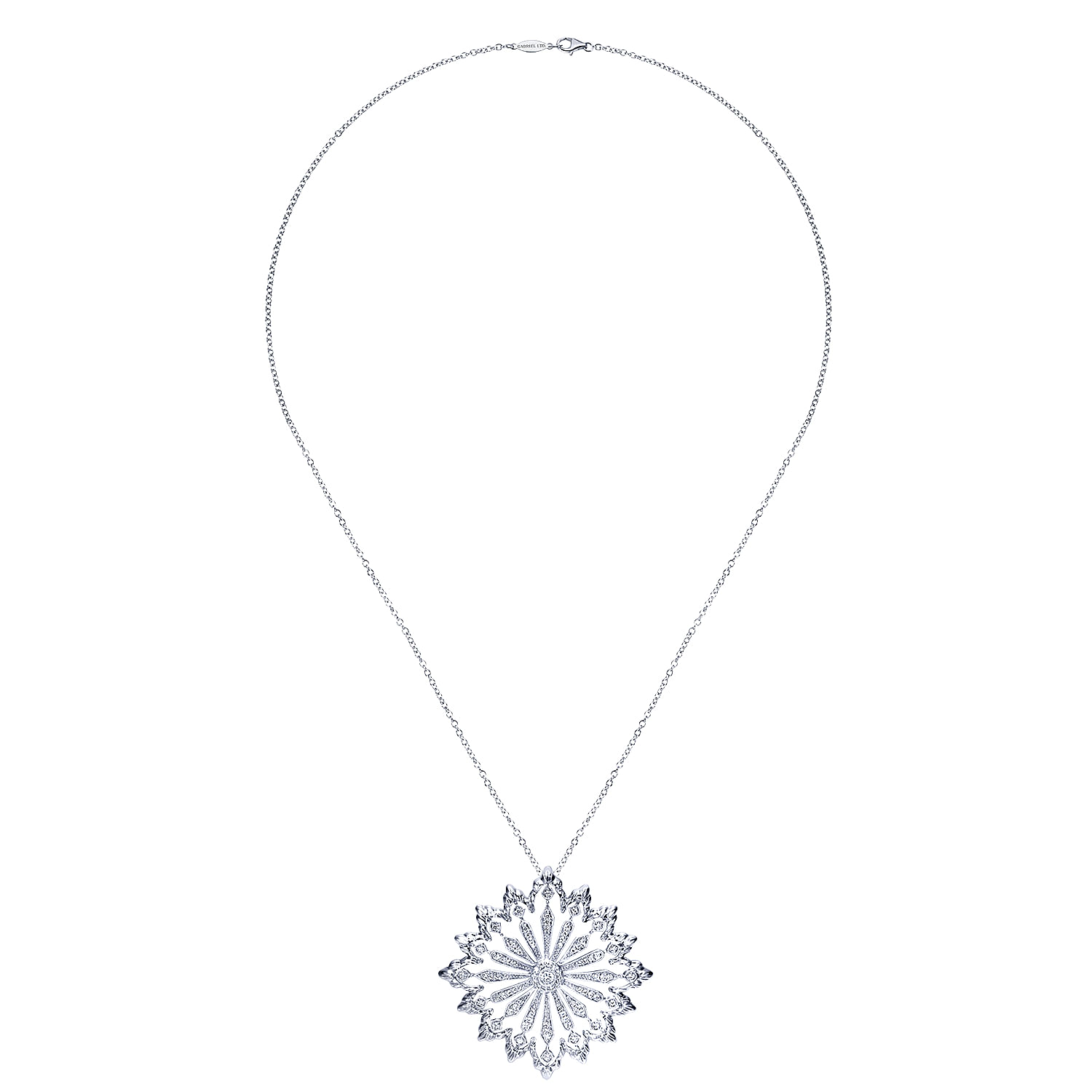 18k White Gold Diamond Fashion Necklace angle 2 18k White Gold Diamond Fashion Necklace angle 2