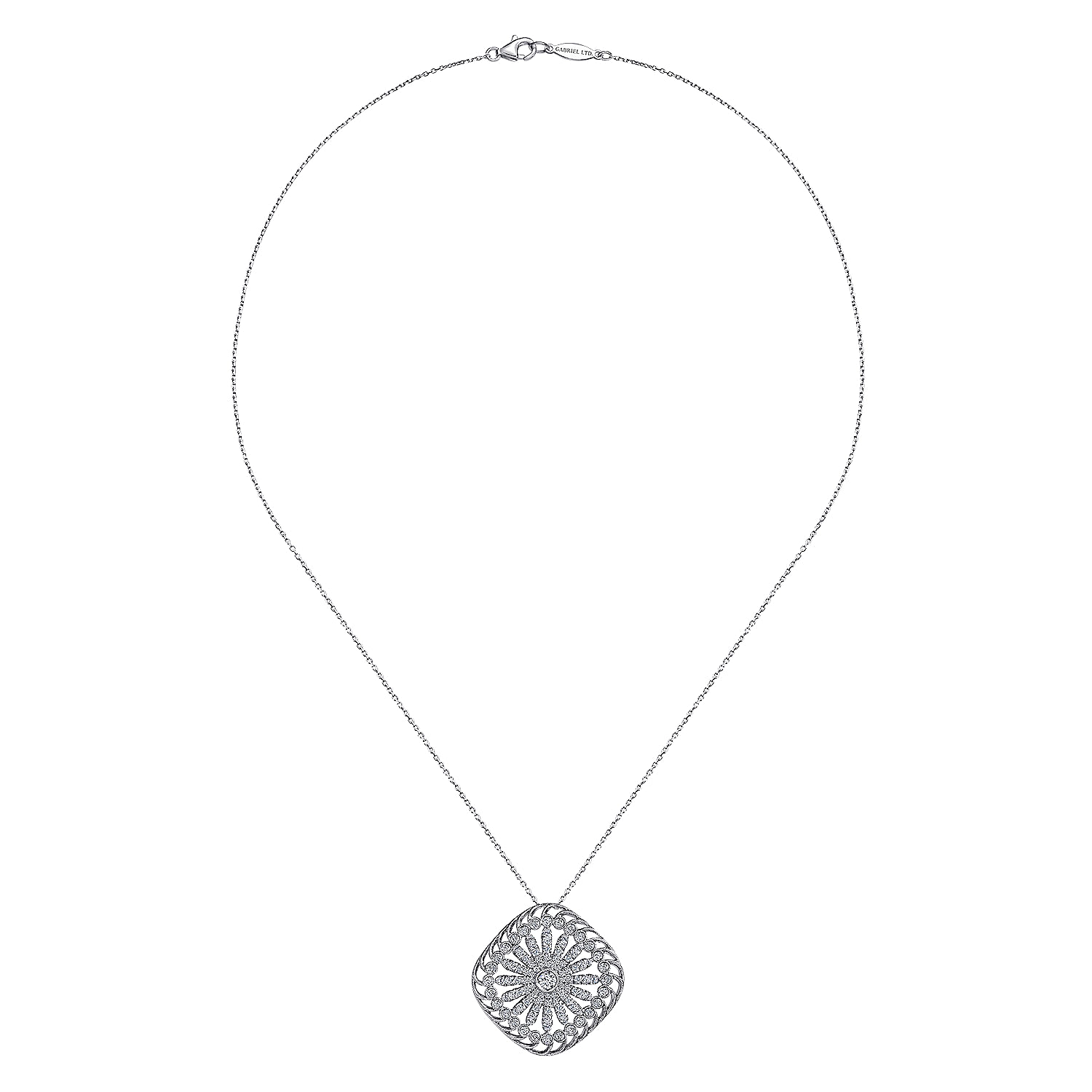 18k White Gold Diamond Fashion Necklace angle 2 18k White Gold Diamond Fashion Necklace angle 2