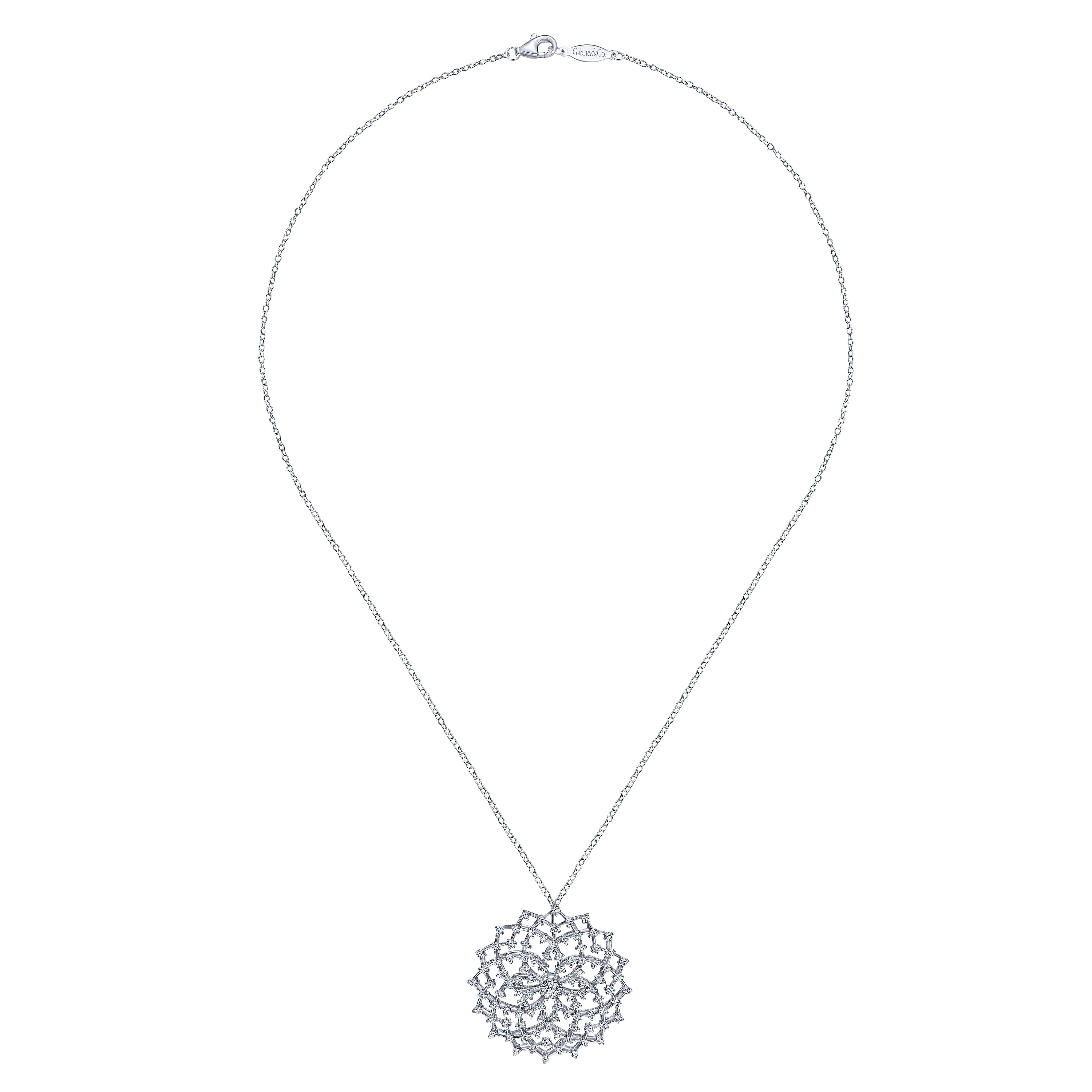 18k White Gold Diamond Fashion Necklace angle 2 18k White Gold Diamond Fashion Necklace angle 2