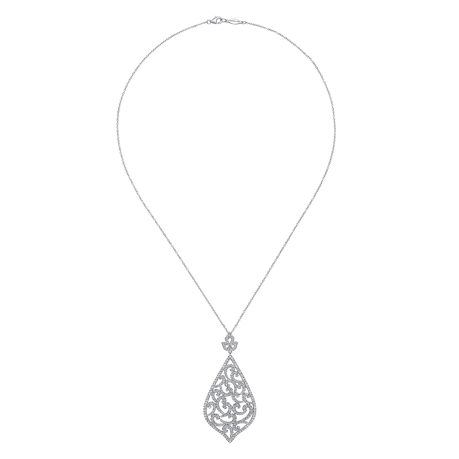 18k White Gold Diamond Fashion Necklace angle 2 18k White Gold Diamond Fashion Necklace angle 2