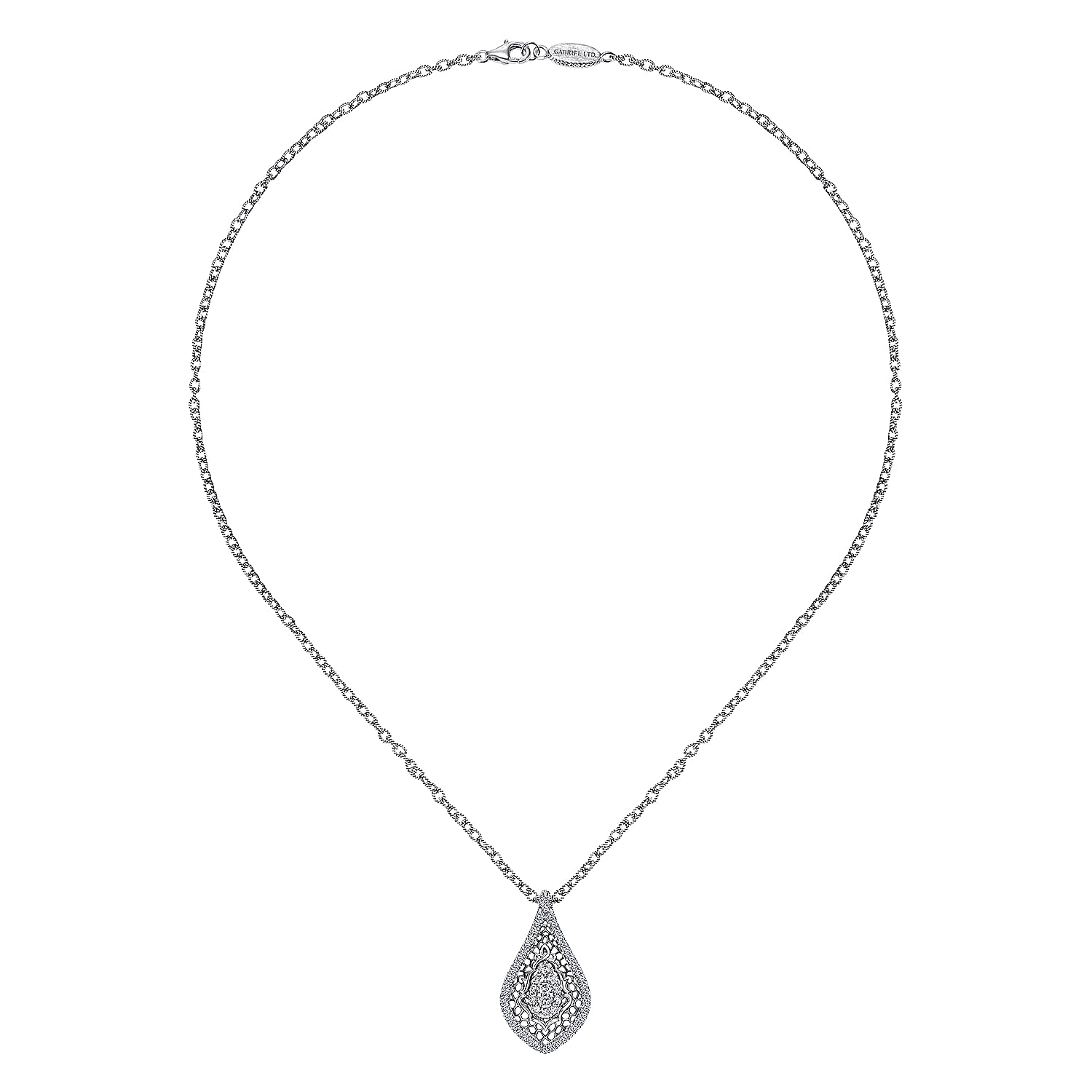 18k White Gold Diamond Fashion Necklace angle 2 18k White Gold Diamond Fashion Necklace angle 2