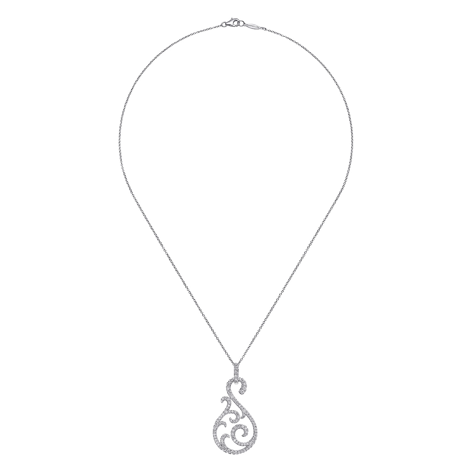 18k White Gold Diamond Fashion Necklace angle 2 18k White Gold Diamond Fashion Necklace angle 2