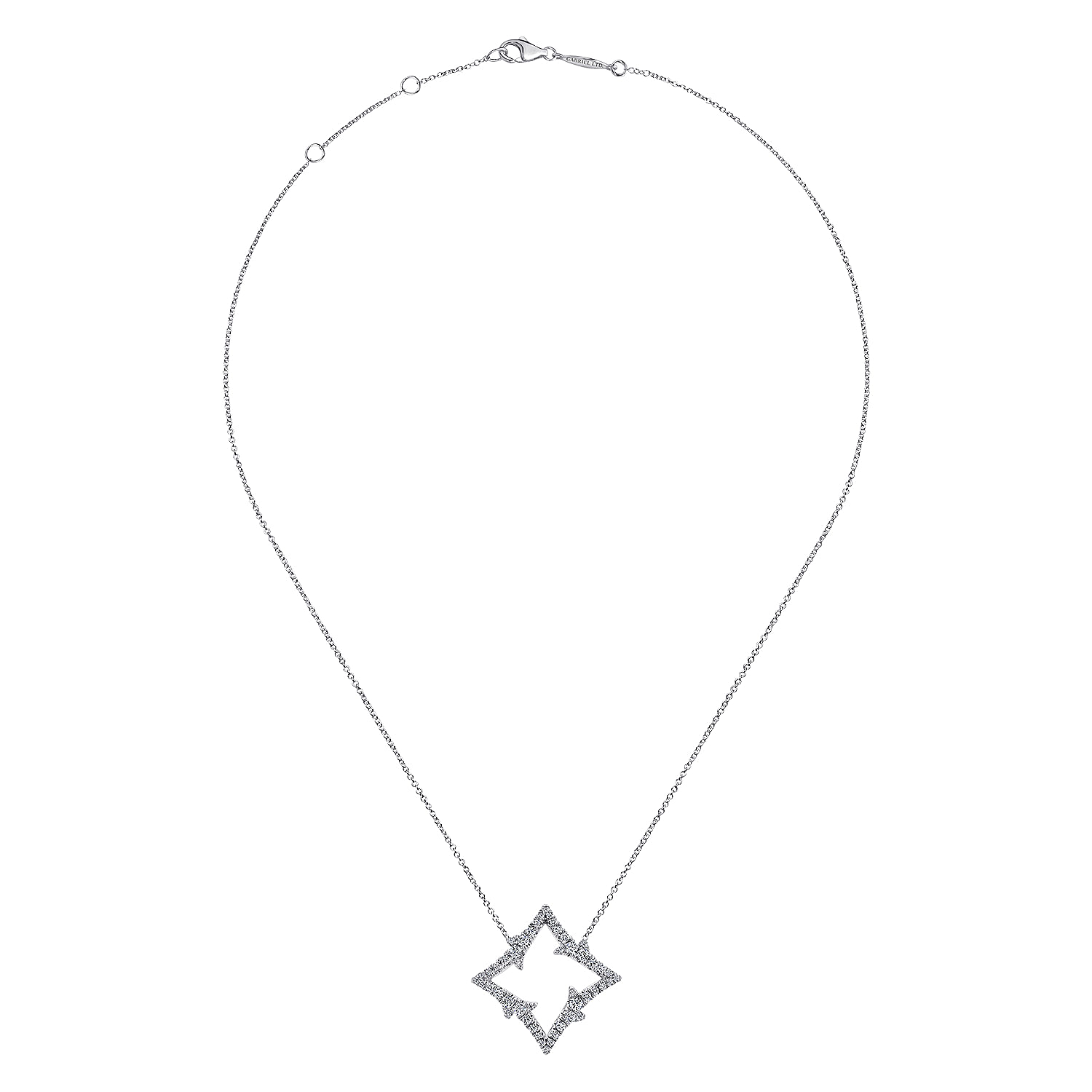 18k White Gold Diamond Fashion Necklace angle 2 18k White Gold Diamond Fashion Necklace angle 2