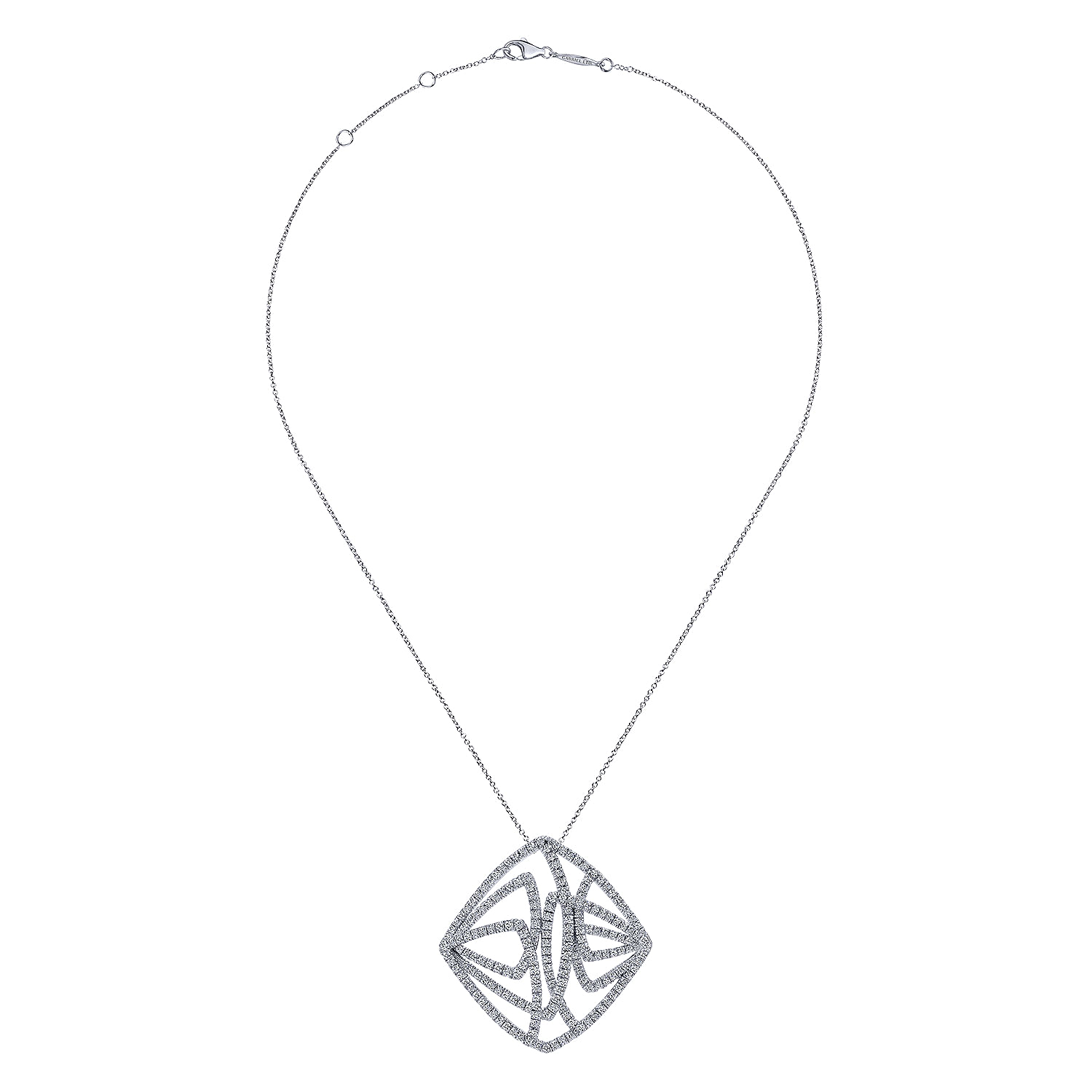 18k White Gold Diamond Fashion Necklace angle 2 18k White Gold Diamond Fashion Necklace angle 2