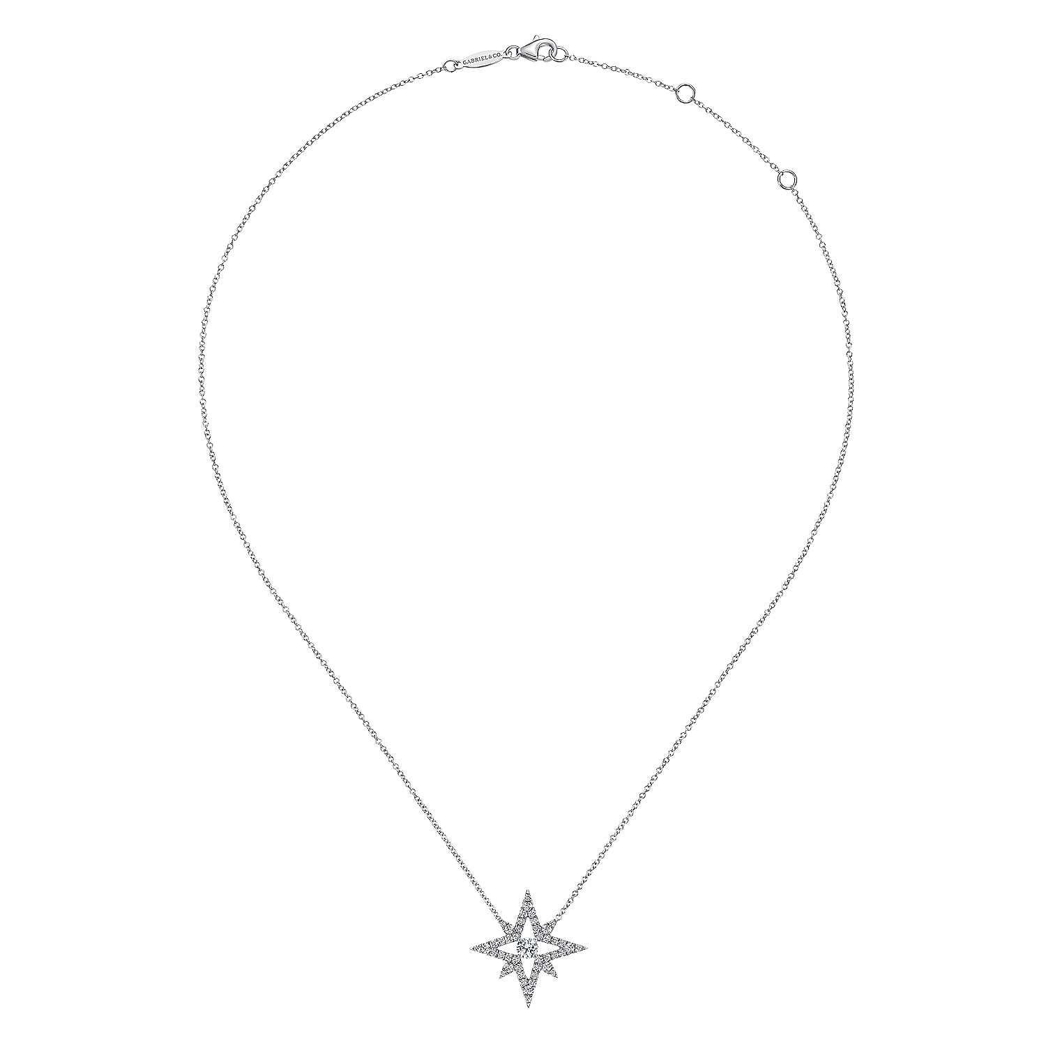 18k White Gold Diamond Fashion Necklace angle 2 18k White Gold Diamond Fashion Necklace angle 2