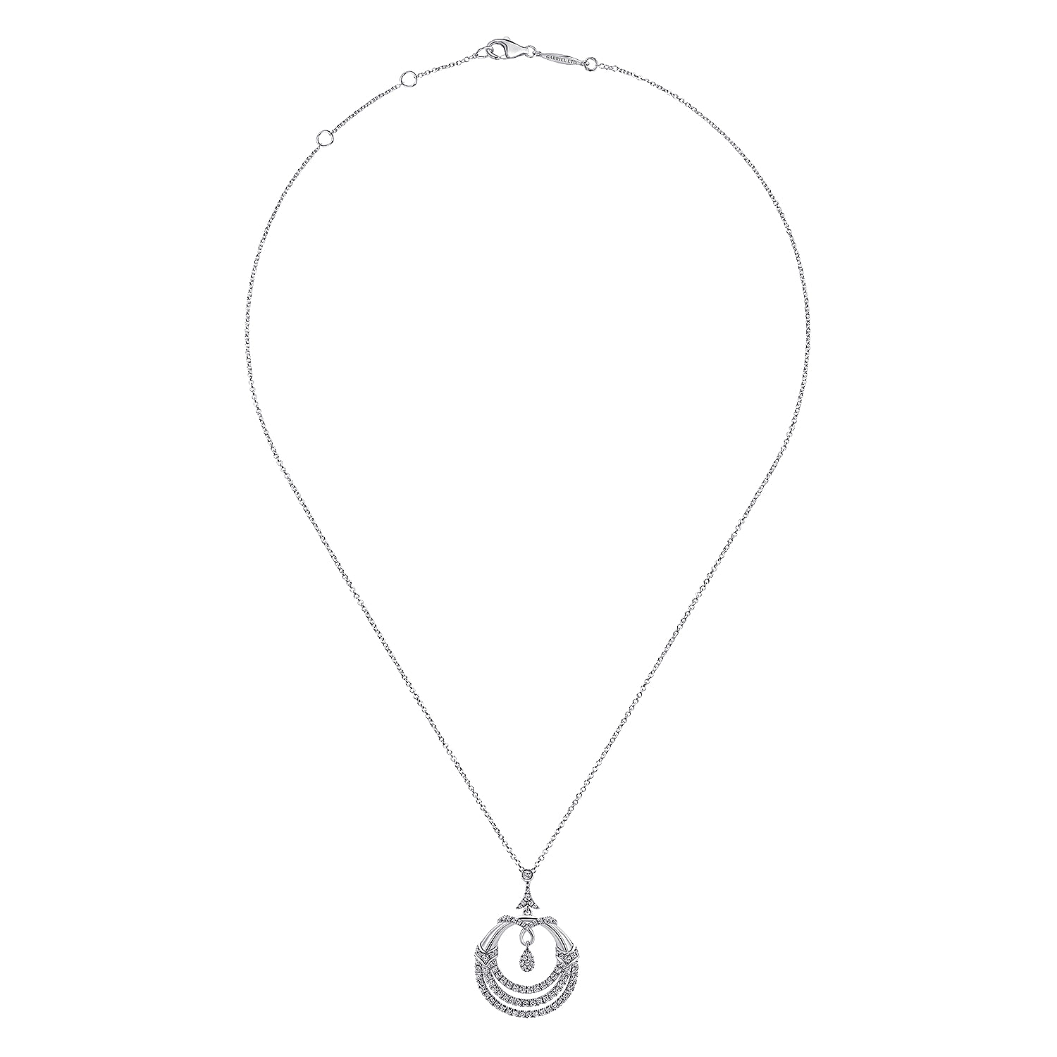 18k White Gold Diamond Fashion Necklace angle 2 18k White Gold Diamond Fashion Necklace angle 2
