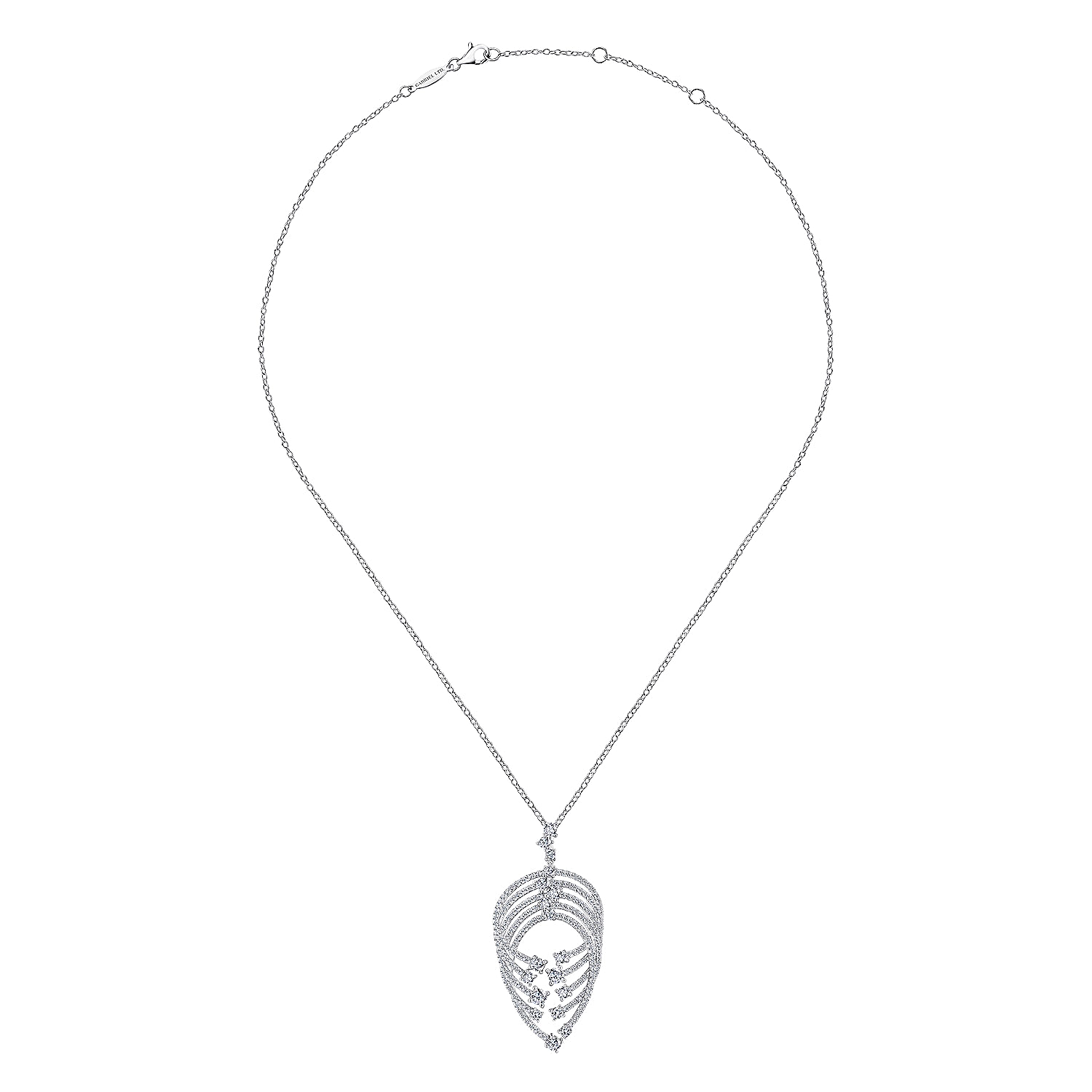 18k White Gold Diamond Fashion Necklace angle 2 18k White Gold Diamond Fashion Necklace angle 2