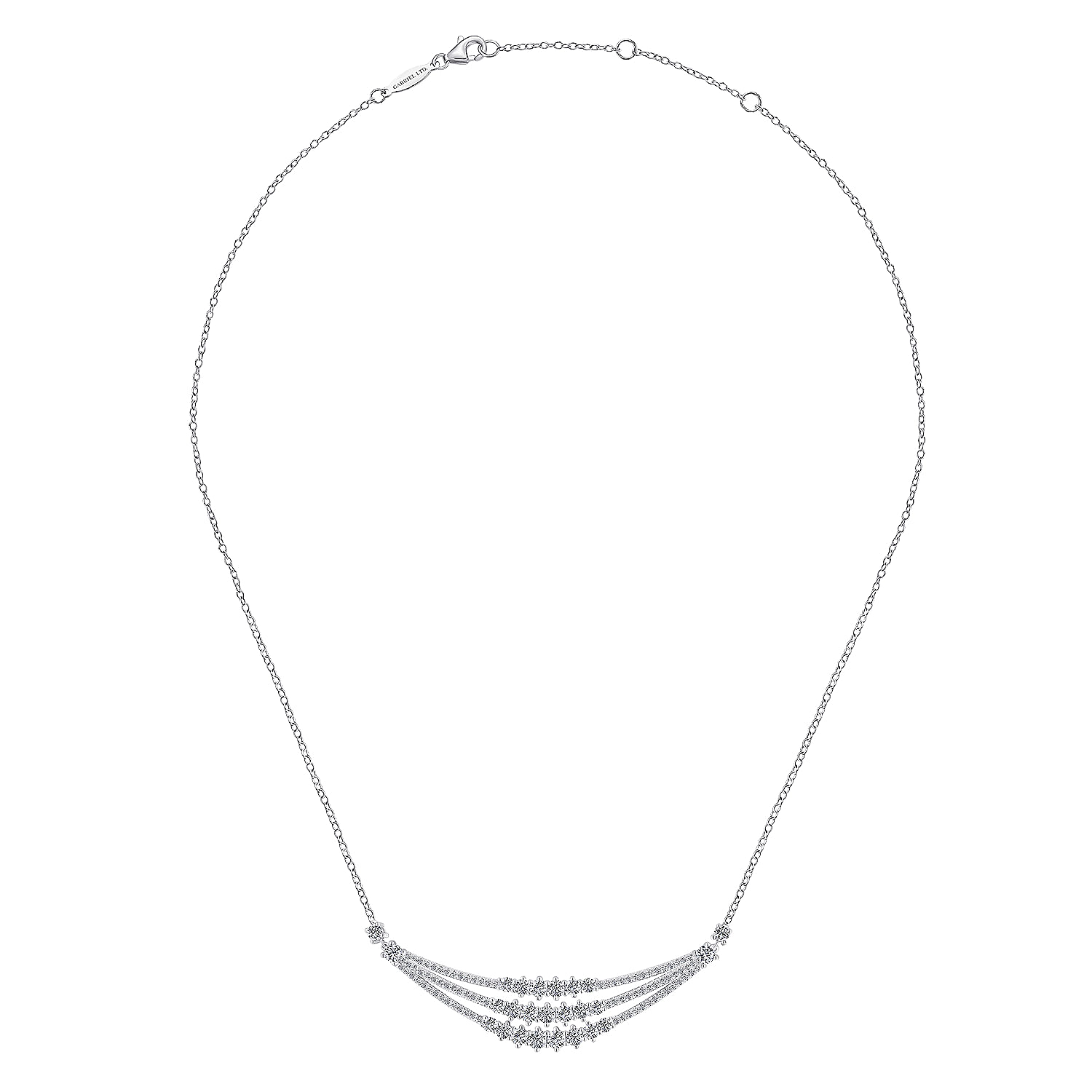 18k White Gold Diamond Fashion Necklace angle 2 18k White Gold Diamond Fashion Necklace angle 2