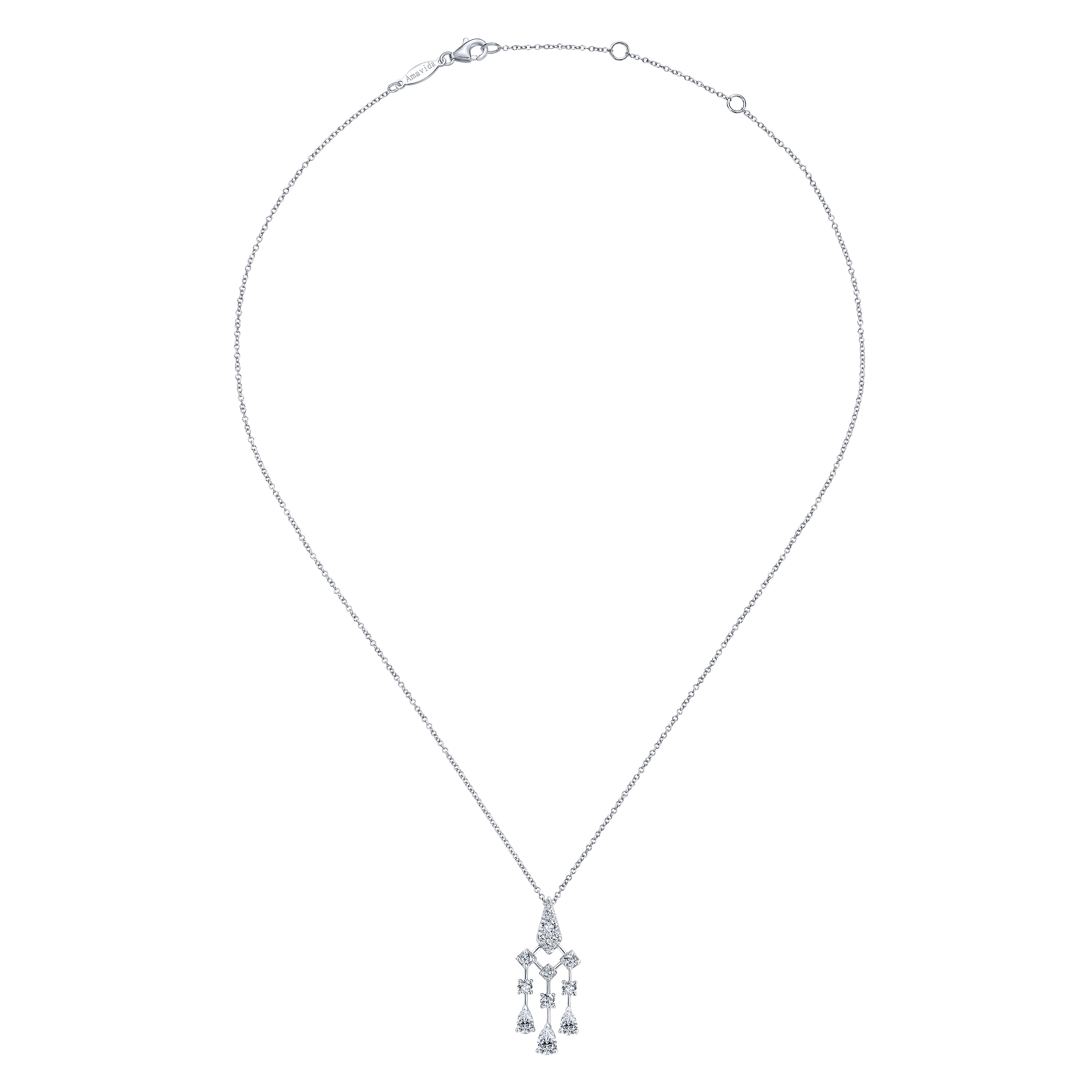 18k White Gold Diamond Fashion Necklace angle 2 18k White Gold Diamond Fashion Necklace angle 2