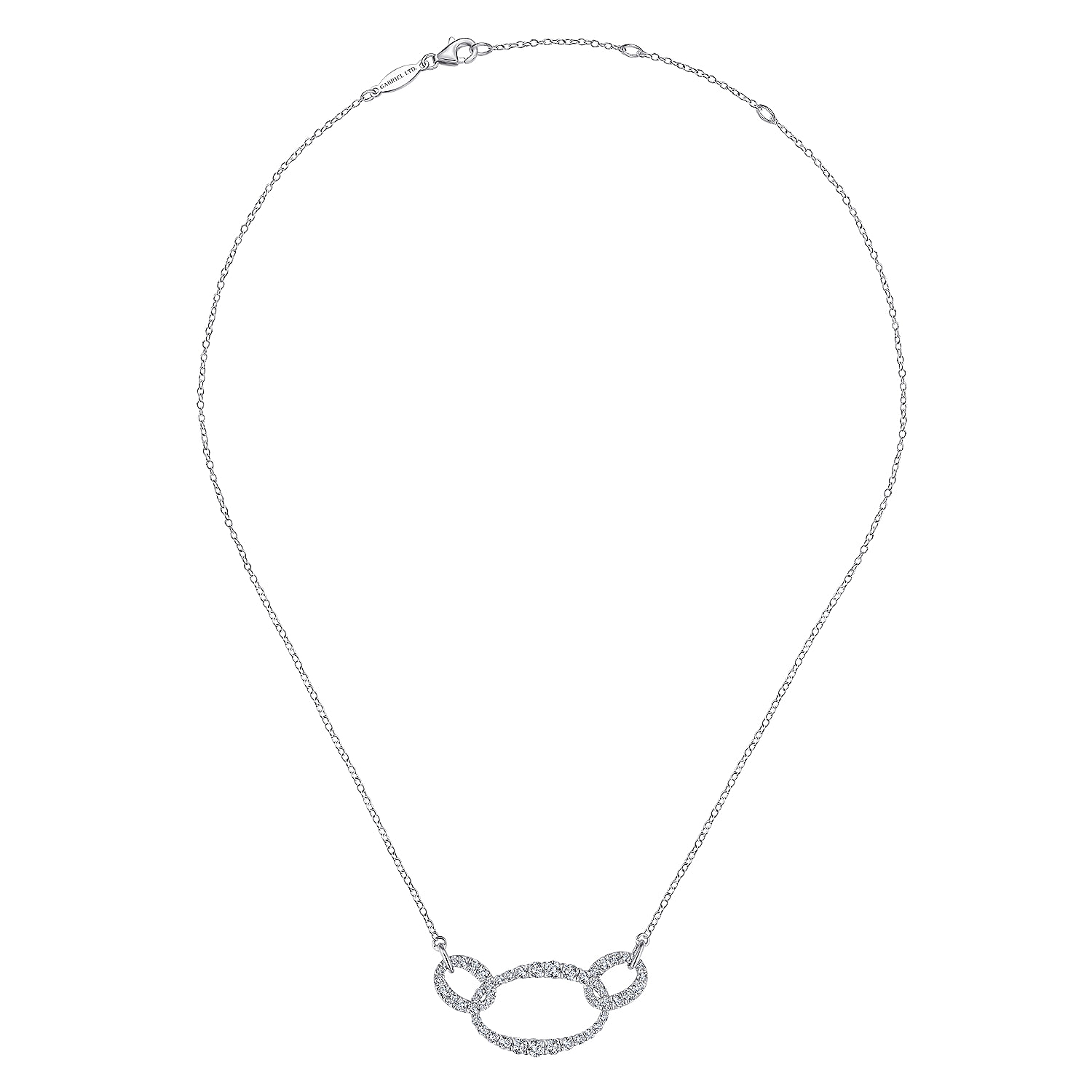 18k White Gold Diamond Fashion Necklace angle 2 18k White Gold Diamond Fashion Necklace angle 2