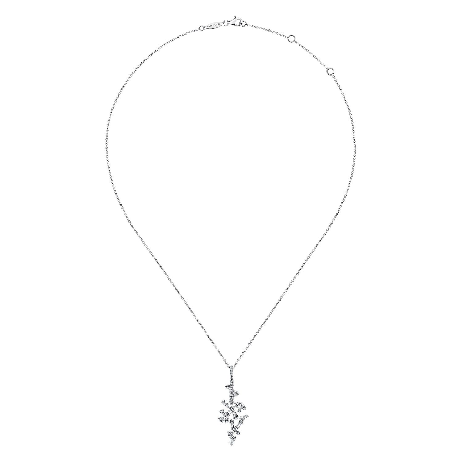 18k White Gold Diamond Fashion Necklace angle 2 18k White Gold Diamond Fashion Necklace angle 2