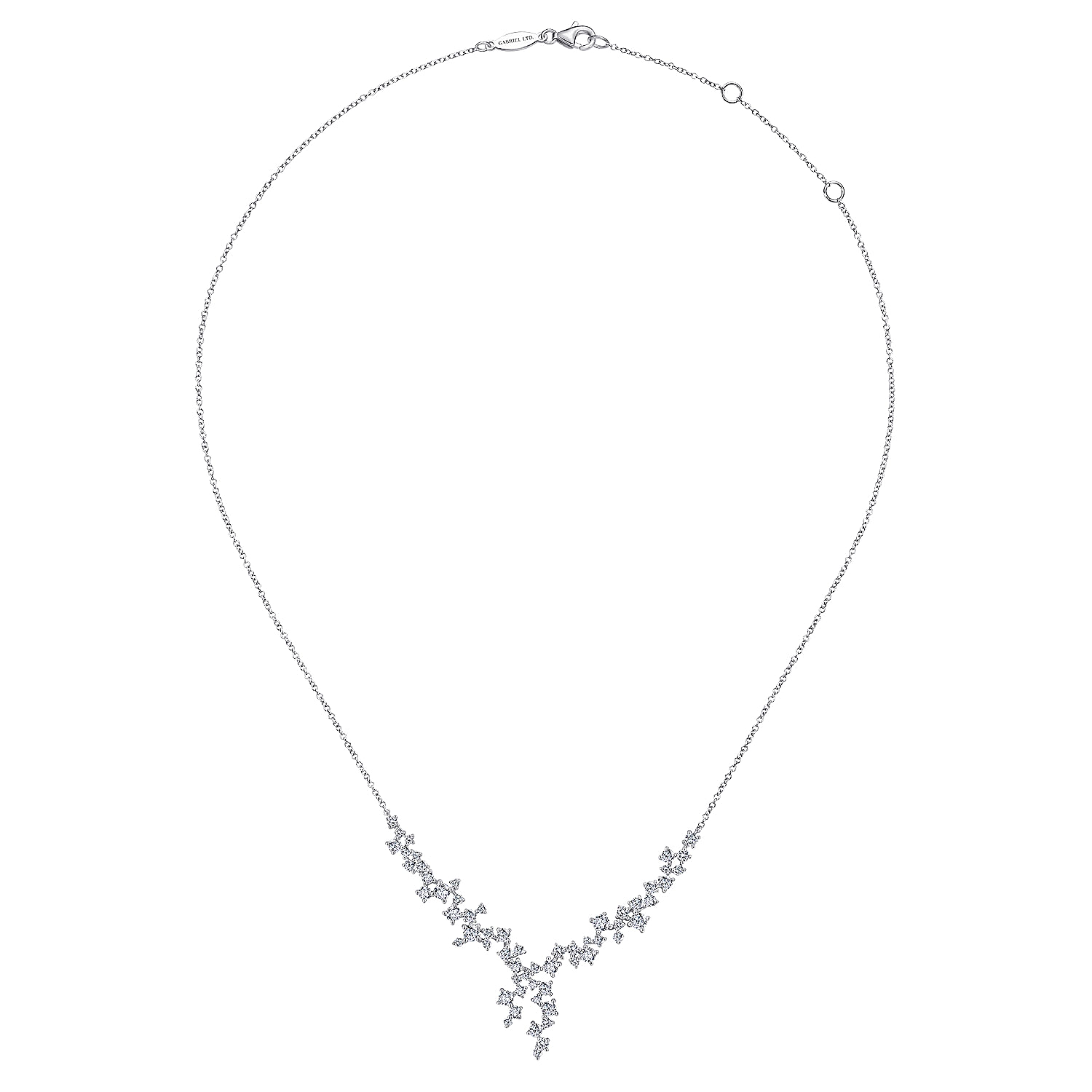 18k White Gold Diamond Fashion Necklace angle 2 18k White Gold Diamond Fashion Necklace angle 2