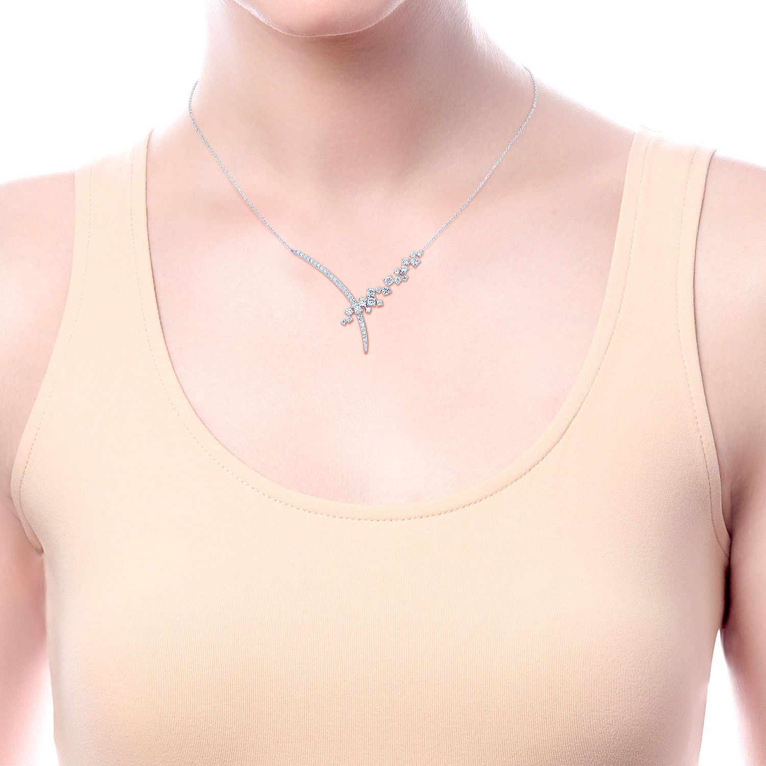 18k White Gold Diamond Fashion Necklace angle 3 18k White Gold Diamond Fashion Necklace angle 3