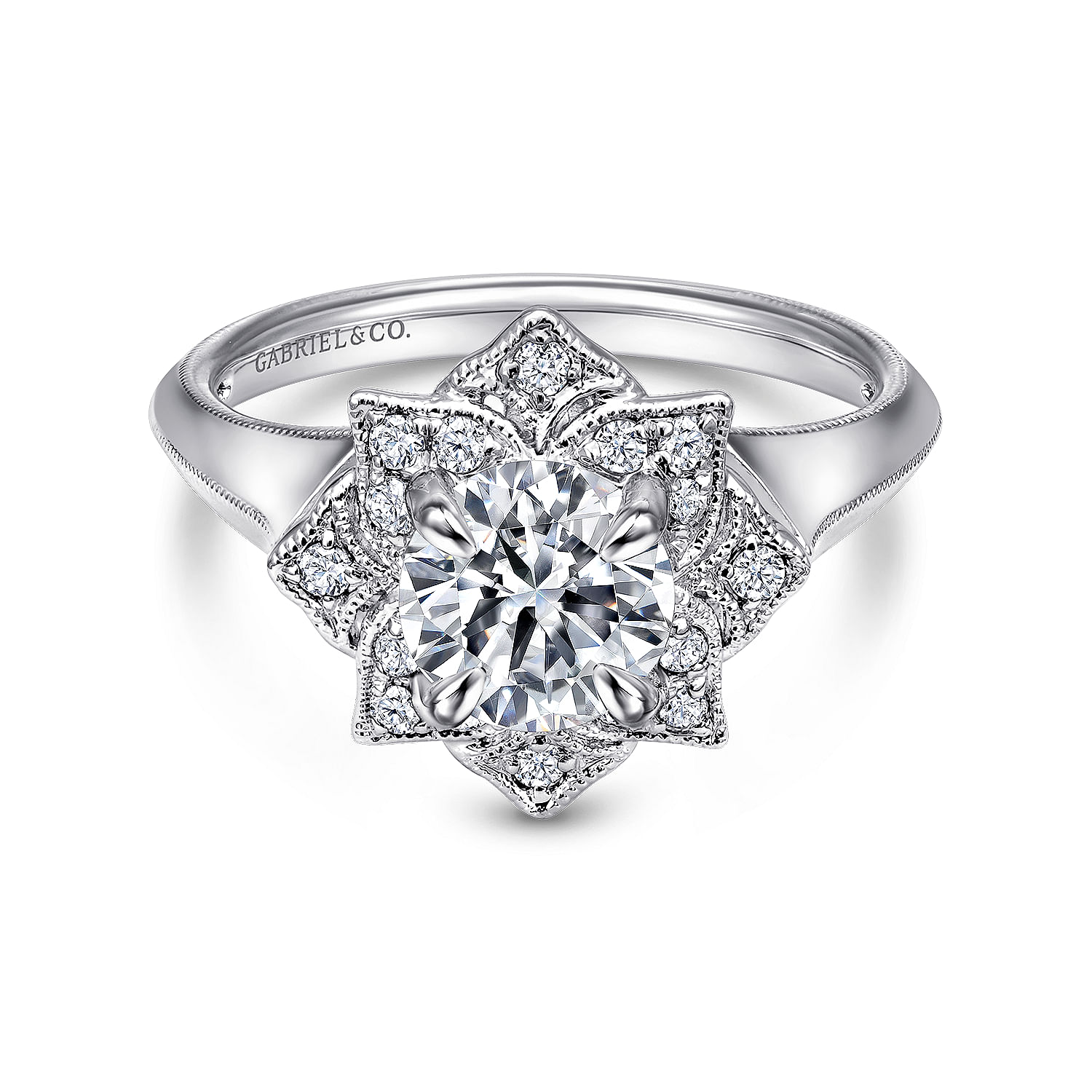 18k White Gold Diamond Halo 18k White Gold Diamond Halo