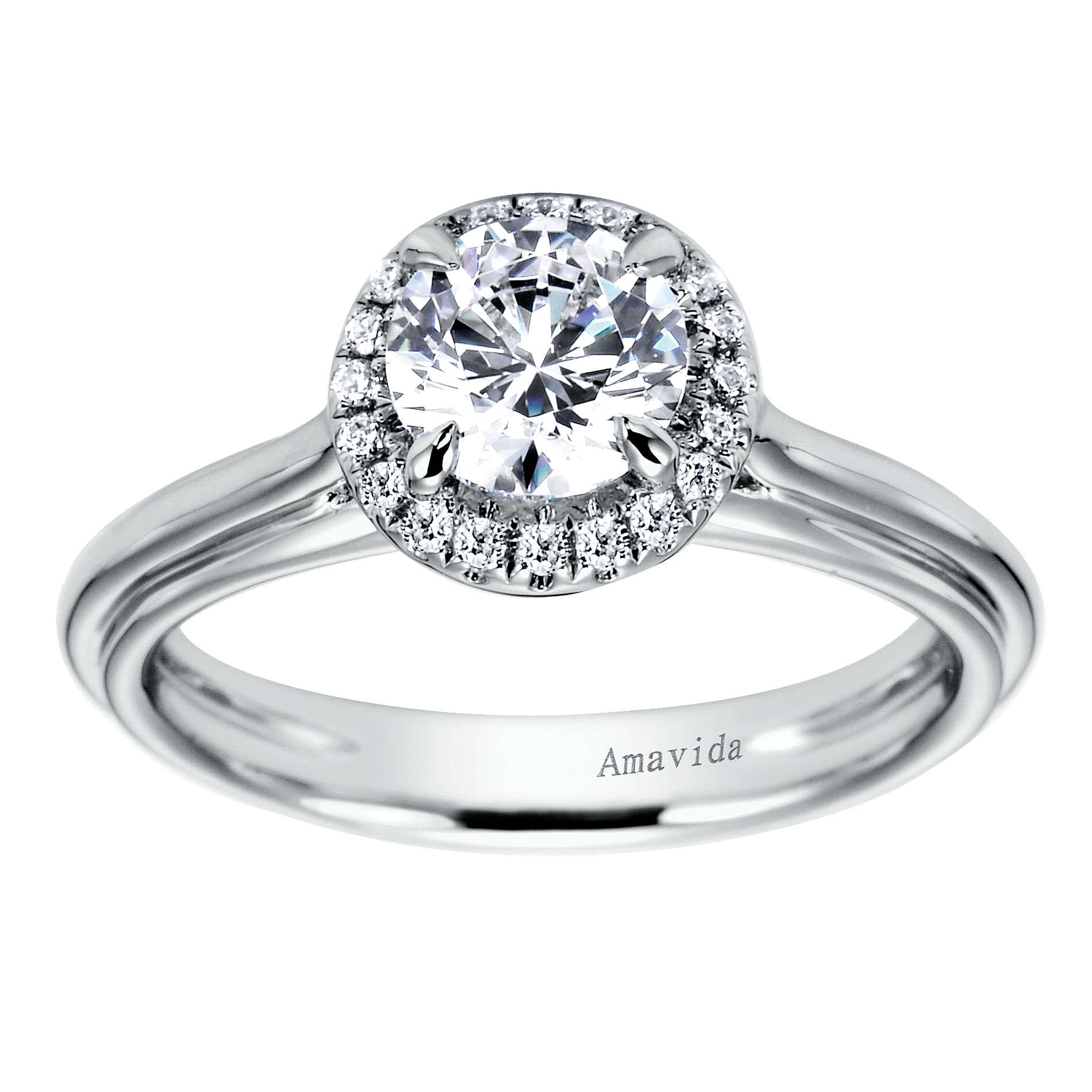 18k White Gold Diamond Halo Engagement Ring angle 5 18k White Gold Diamond Halo Engagement Ring angle 5