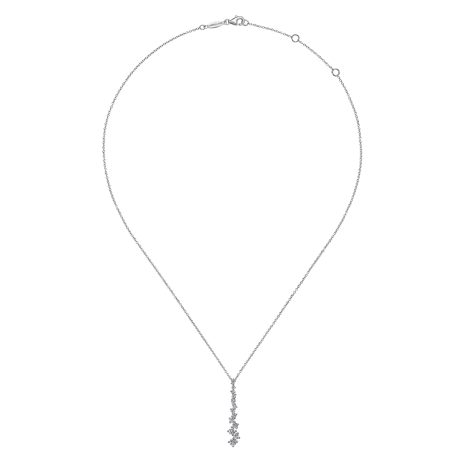 18k White Gold Diamond Pendant Fashion Necklace angle 2 18k White Gold Diamond Pendant Fashion Necklace angle 2