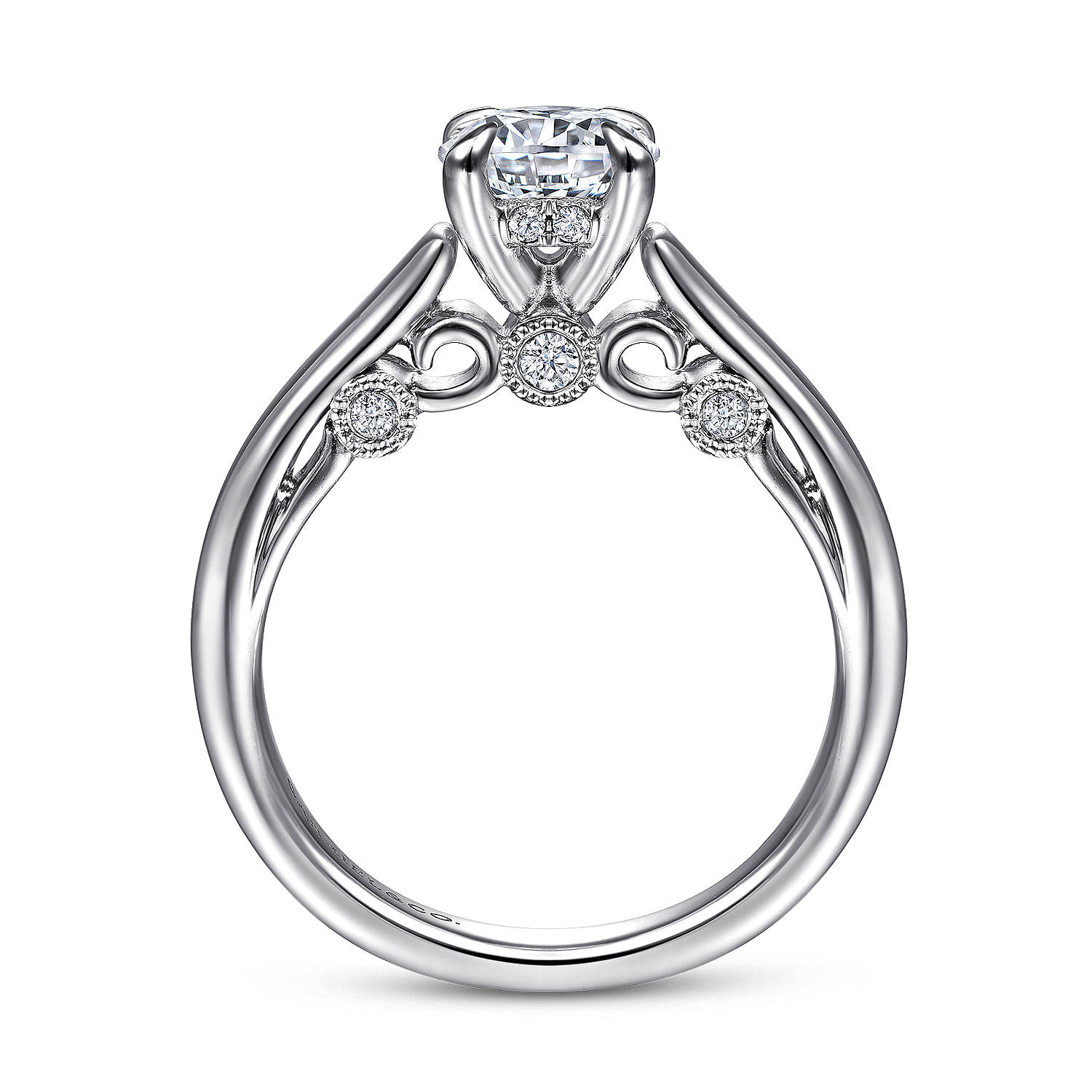 18k White Gold Diamond Solitaire Engagement Ring angle 2 18k White Gold Diamond Solitaire Engagement Ring angle 2