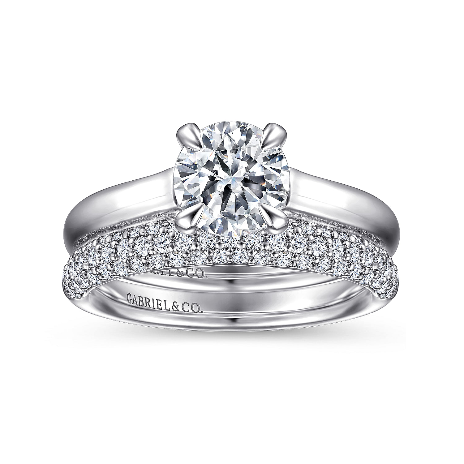 18k White Gold Diamond Solitaire Engagement Ring angle 4 18k White Gold Diamond Solitaire Engagement Ring angle 4