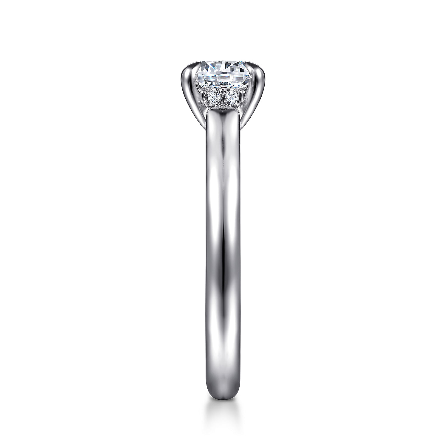 18k White Gold Diamond Solitaire Engagement Ring angle 5 18k White Gold Diamond Solitaire Engagement Ring angle 5