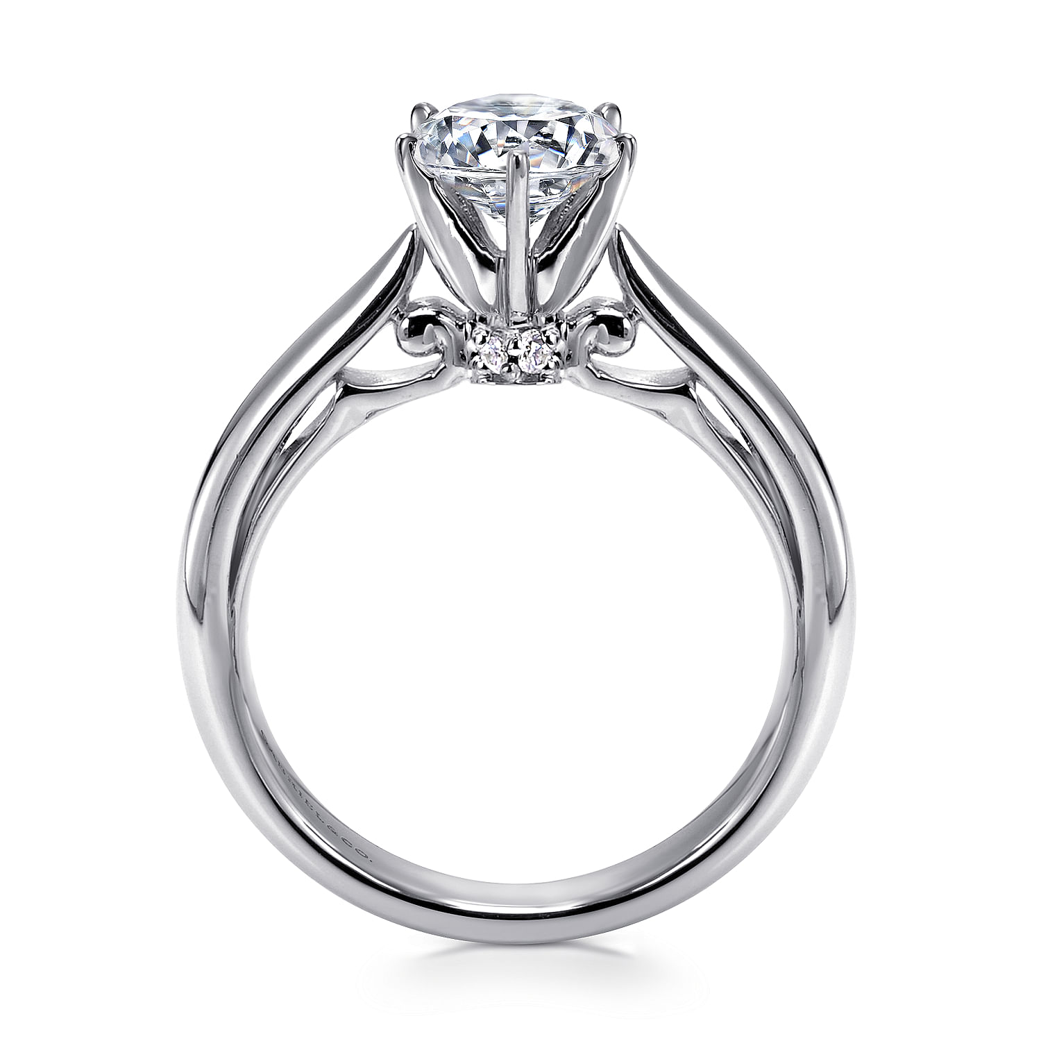 18k White Gold Diamond Solitaire Engagement Ring angle 2 18k White Gold Diamond Solitaire Engagement Ring angle 2