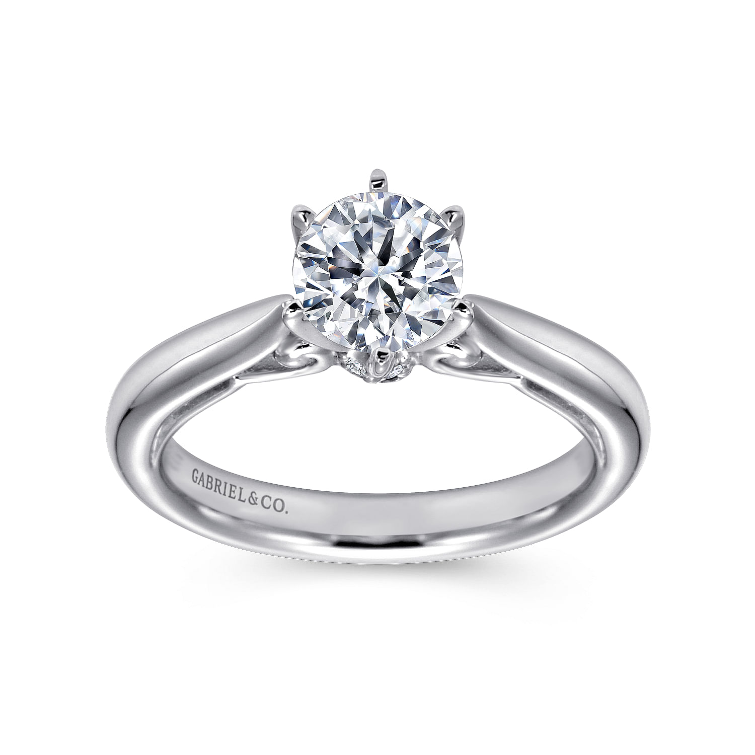 18k White Gold Diamond Solitaire Engagement Ring angle 5 18k White Gold Diamond Solitaire Engagement Ring angle 5