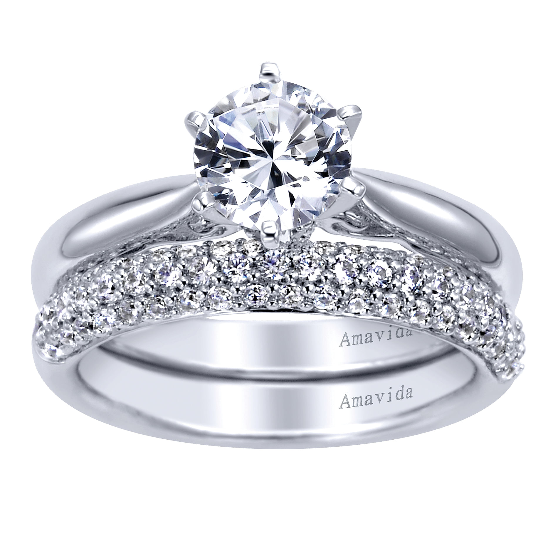 18k White Gold Diamond Solitaire Engagement Ring angle 4 18k White Gold Diamond Solitaire Engagement Ring angle 4