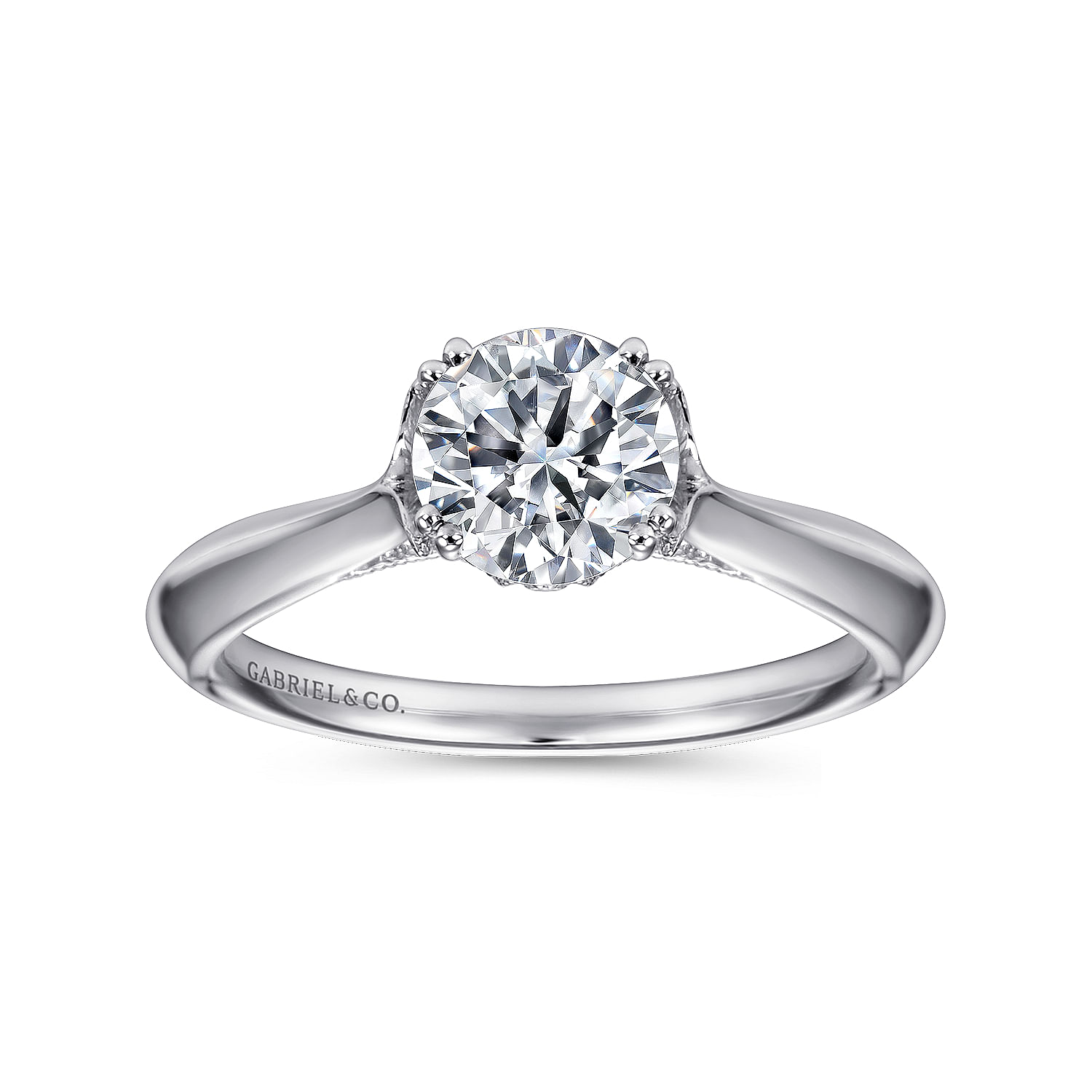 18k White Gold Diamond Solitaire Engagement Ring angle 5 18k White Gold Diamond Solitaire Engagement Ring angle 5