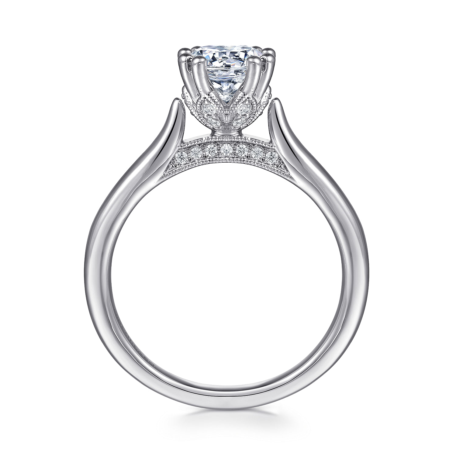 18k White Gold Diamond Solitaire Engagement Ring angle 2 18k White Gold Diamond Solitaire Engagement Ring angle 2