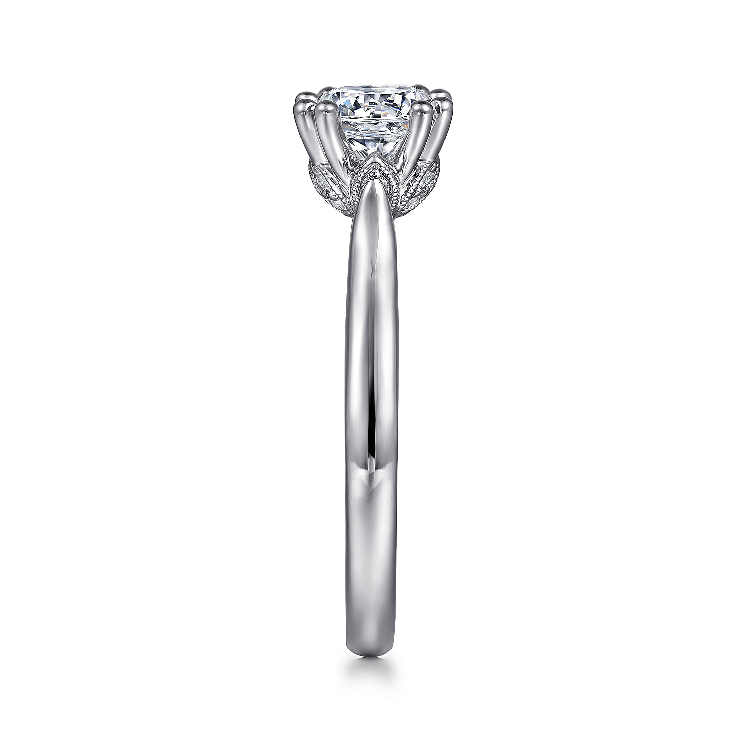 18k White Gold Diamond Solitaire Engagement Ring angle 5 18k White Gold Diamond Solitaire Engagement Ring angle 5