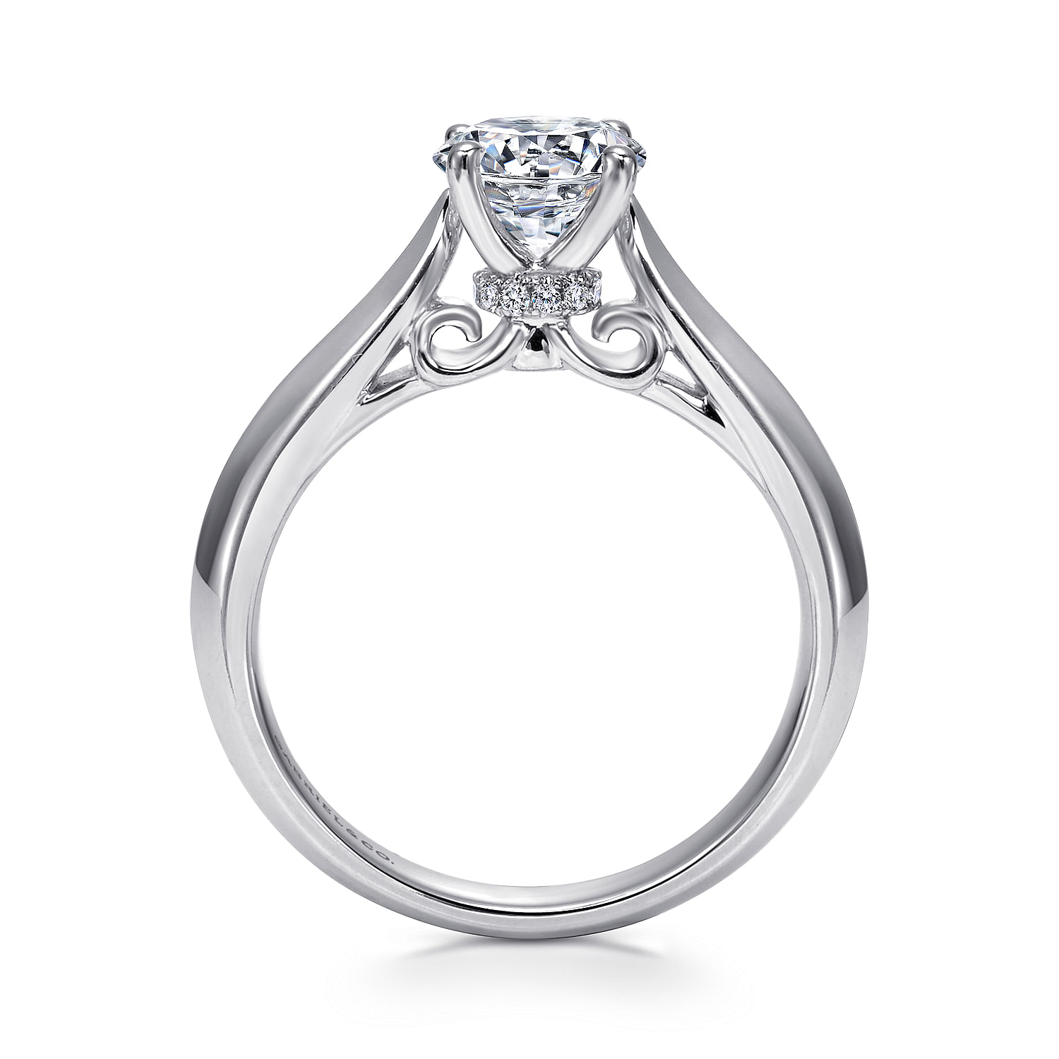 18k White Gold Diamond Solitaire Engagement Ring angle 2 18k White Gold Diamond Solitaire Engagement Ring angle 2