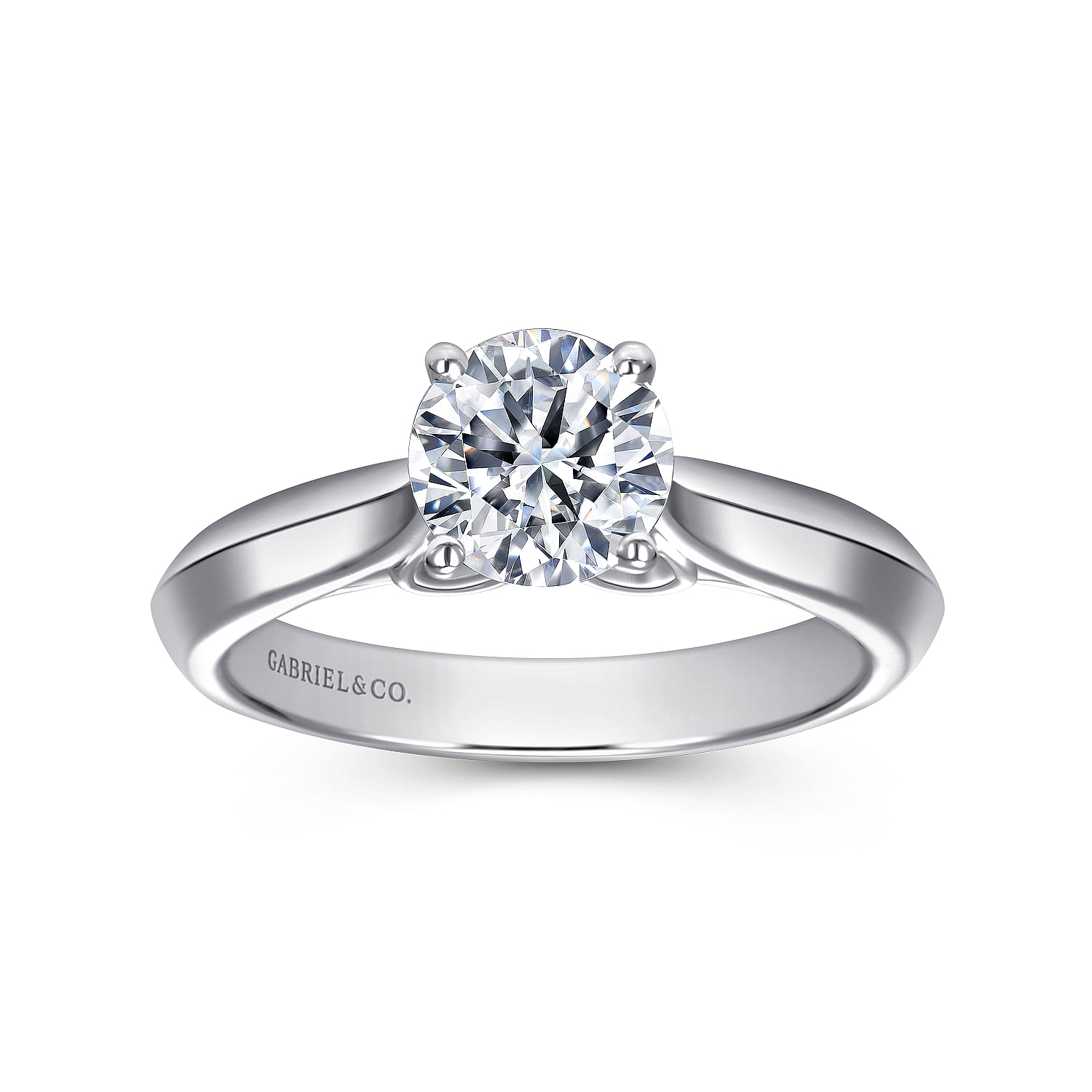 18k White Gold Diamond Solitaire Engagement Ring angle 5 18k White Gold Diamond Solitaire Engagement Ring angle 5